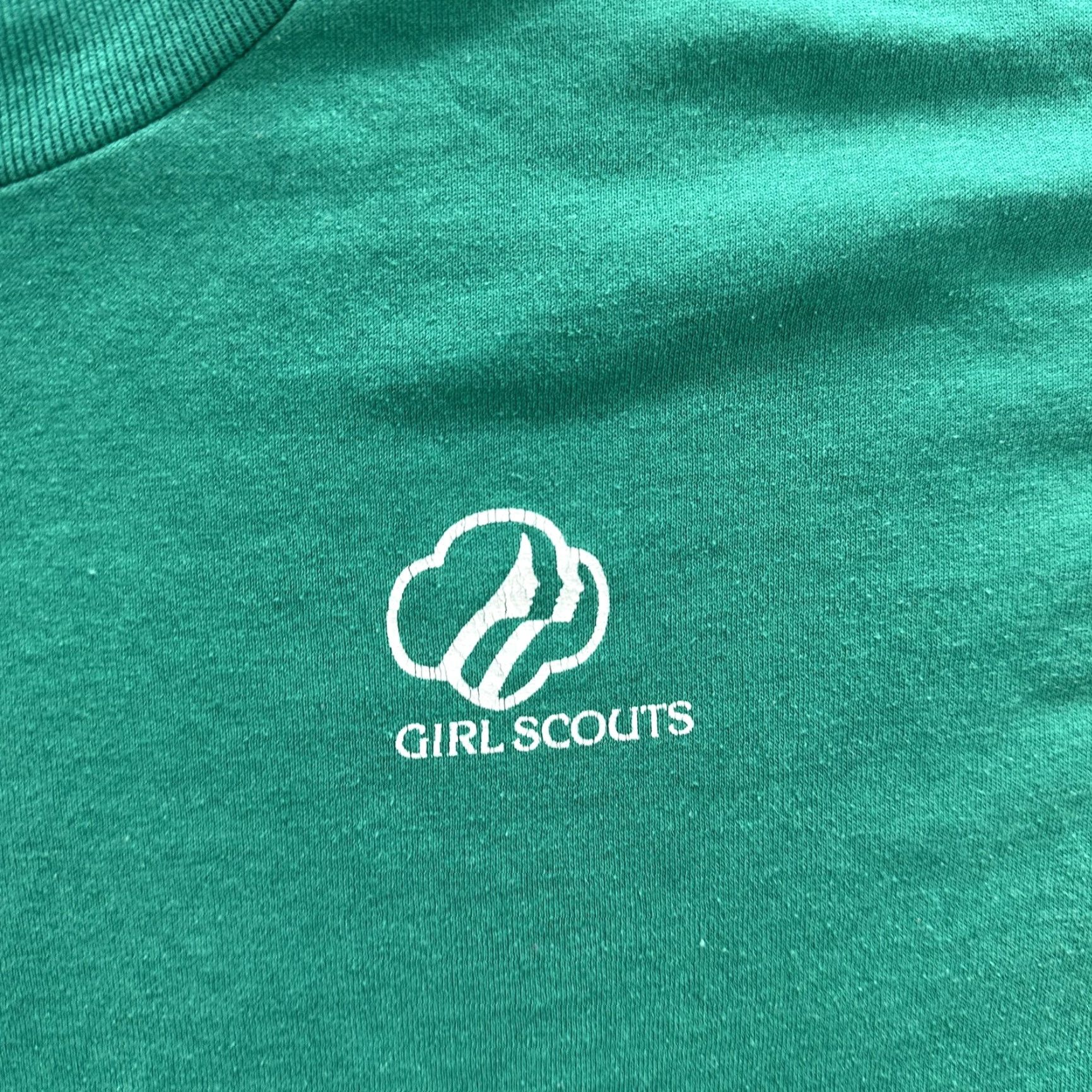 Velva Sheen VINTAGE Girl Scouts Shirt Mens Large Green 80s Velva Sheen Crew Neck Short Sleeve T-Shirt Size US L / EU 52-54 / 3 - 4 Thumbnail
