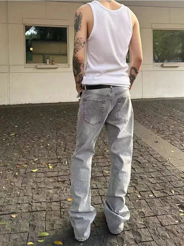 Japanese Brand Vintage street washed and aged casual micro flare jeans Size US 32 / EU 48 - 4 Thumbnail