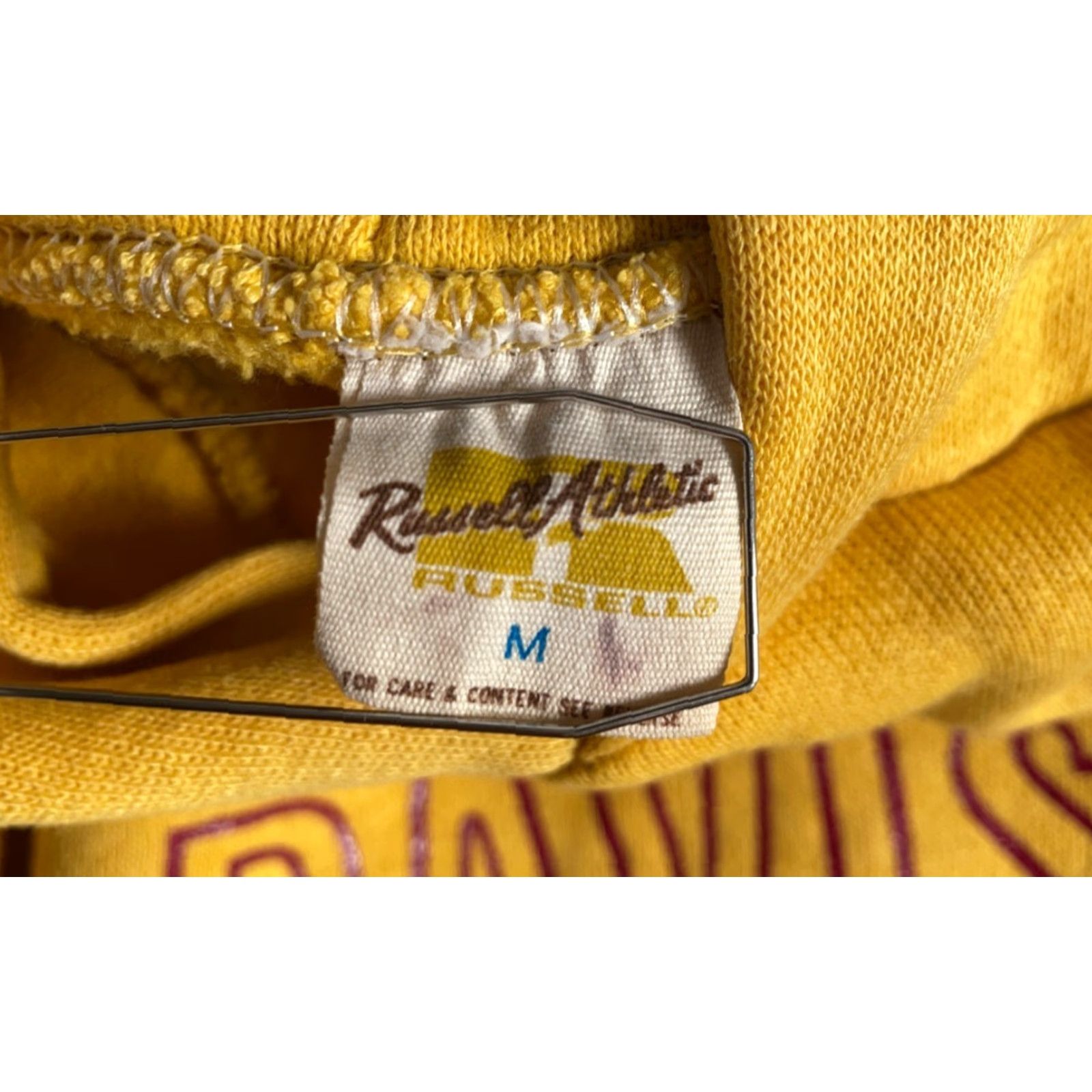 Russell Athletic VINTAGE Russell Athletic Hoodie Men Medium Yellow 70s Davison Softball Graphic Print City Retro Sports Michigan Gold Tag Limited Size US M / EU 48-50 / 2 - 3 Thumbnail