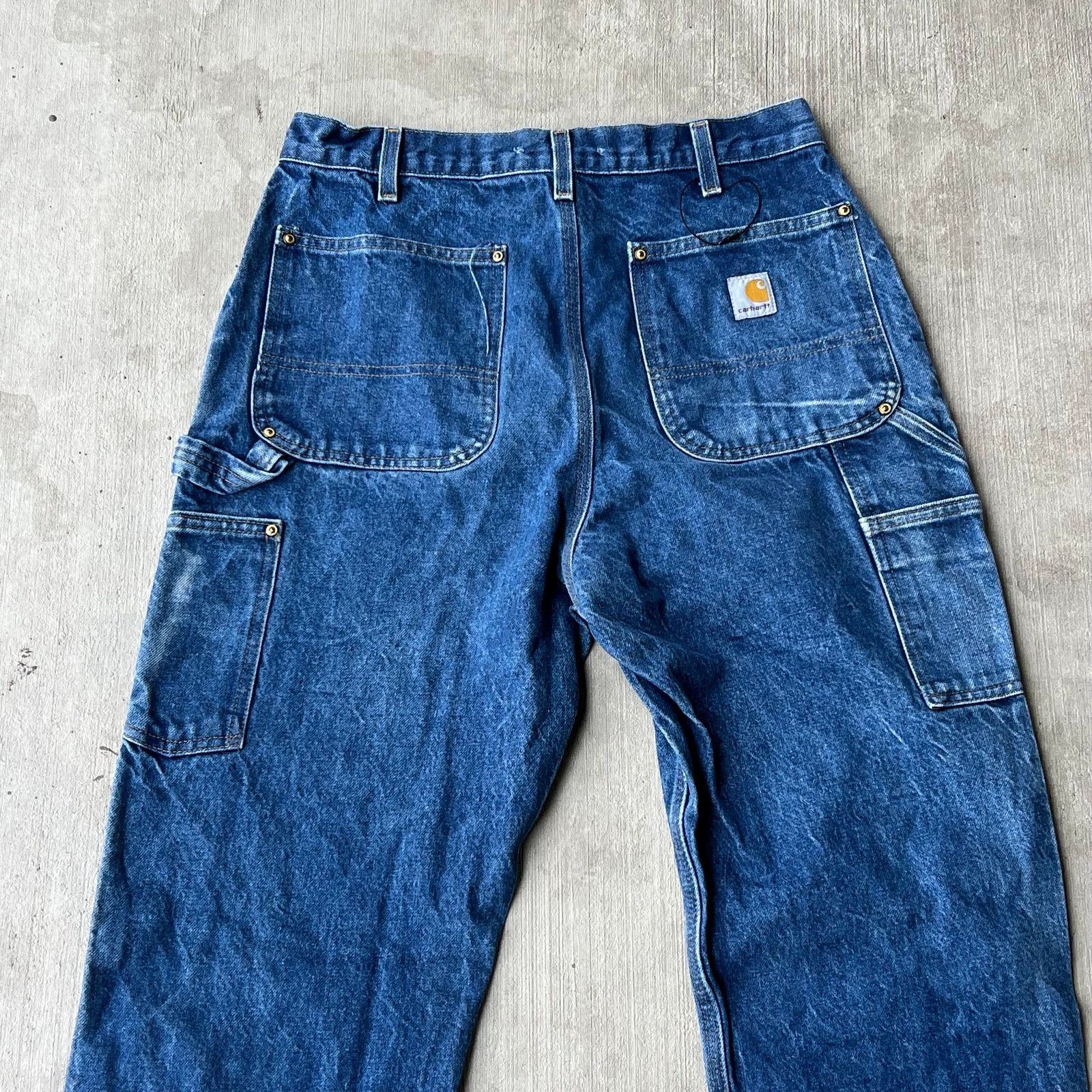 Carhartt × Vintage Carhartt blue denim jeans double knee work carpenter pants Size US 30 / EU 46 - 6 Thumbnail