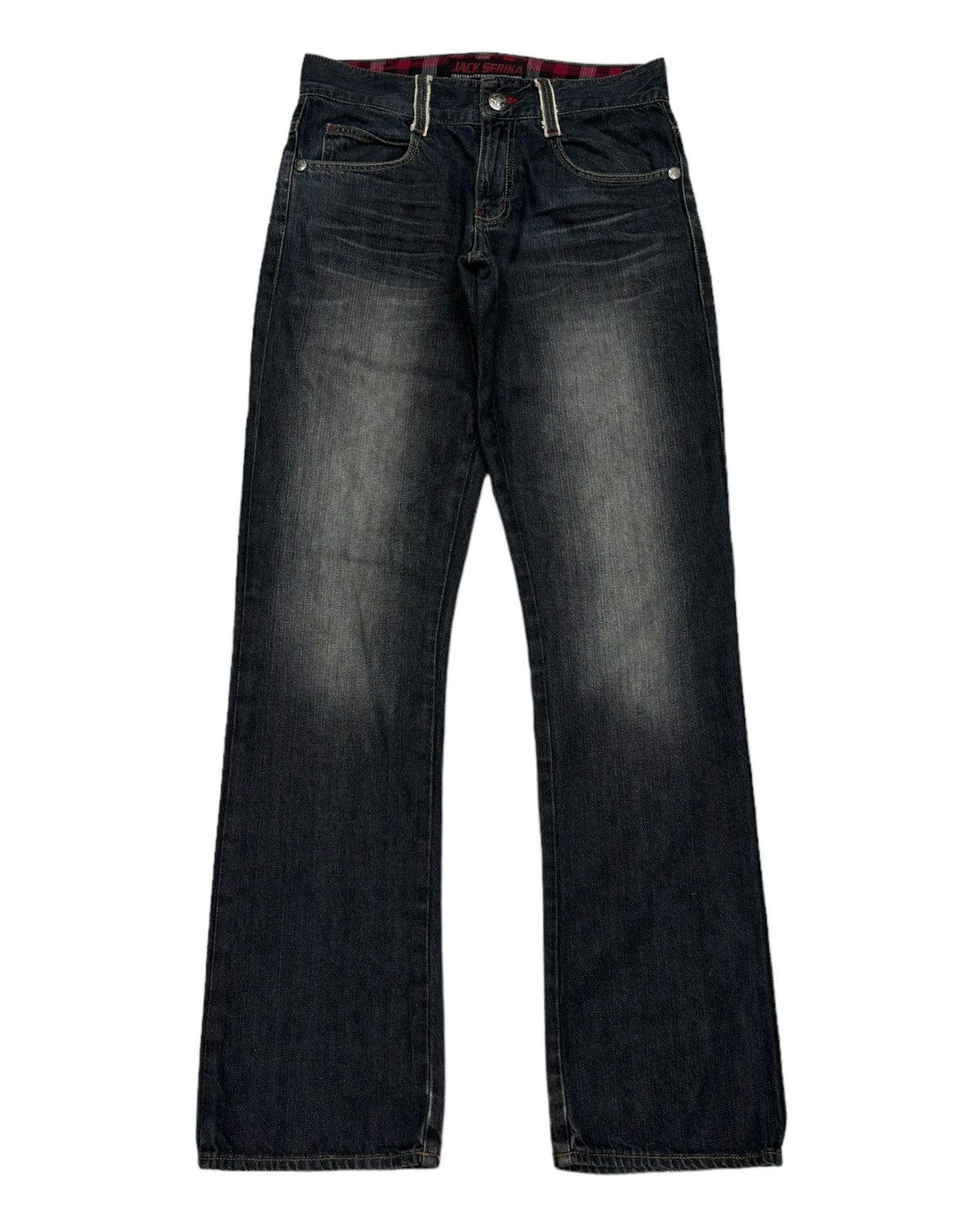 If Six Was Nine 🔥JACK SERIKA SKULL BONES FLARE JEANS DISTRESSED Size US 30 / EU 46 - 8 Thumbnail