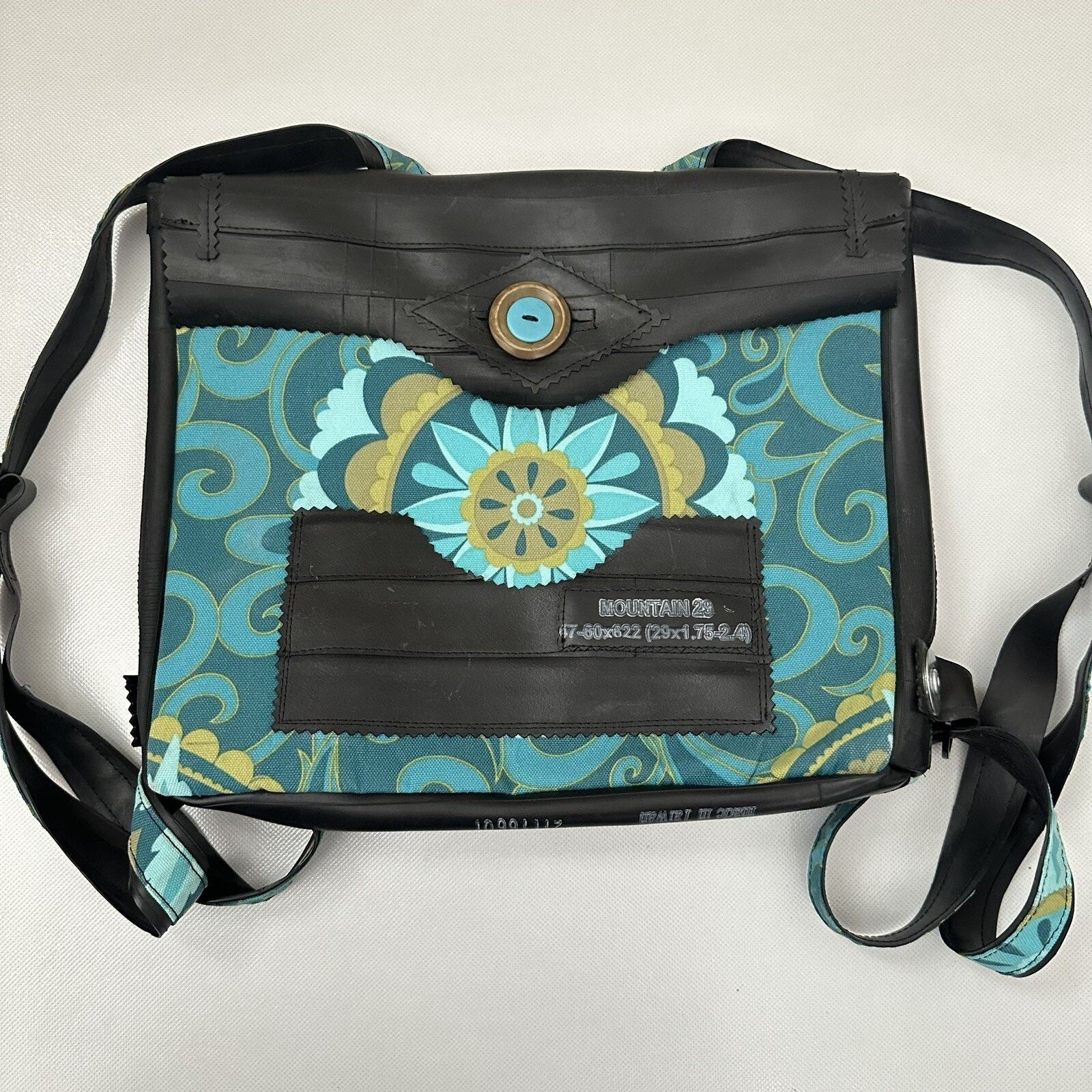 Other Backpack Upcycled Messenger Bag Rubber Mandala Riveted Boho Size ONE SIZE - 1 Thumbnail