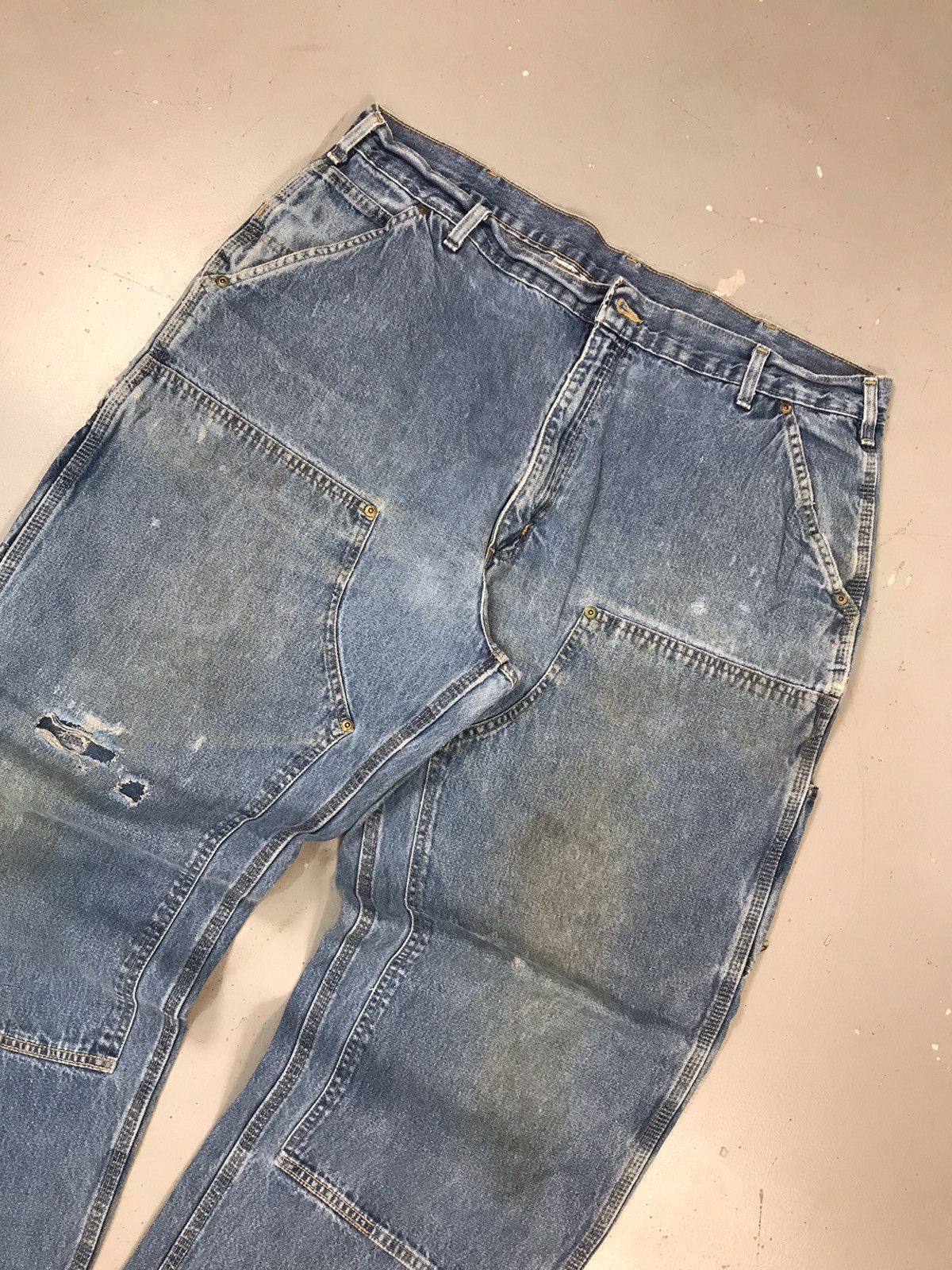 Carhartt × Vintage Vintage Carhartt B273 DST distressed double knee denim Size US 40 / EU 56 - 5 Thumbnail