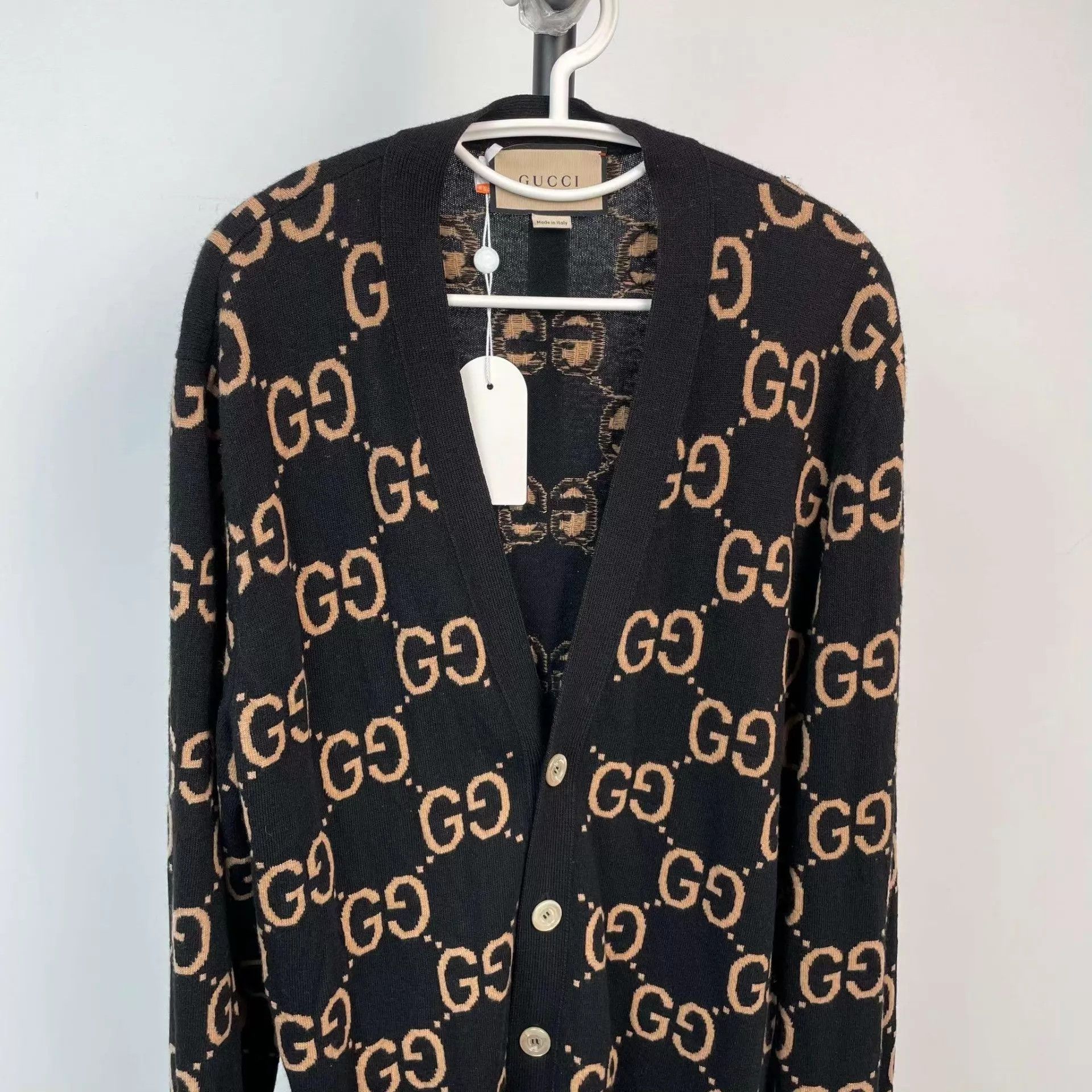Gucci Gucci Wool All Over Print Black Cardigan XL Size US XL / EU 56 / 4 - 9 Thumbnail
