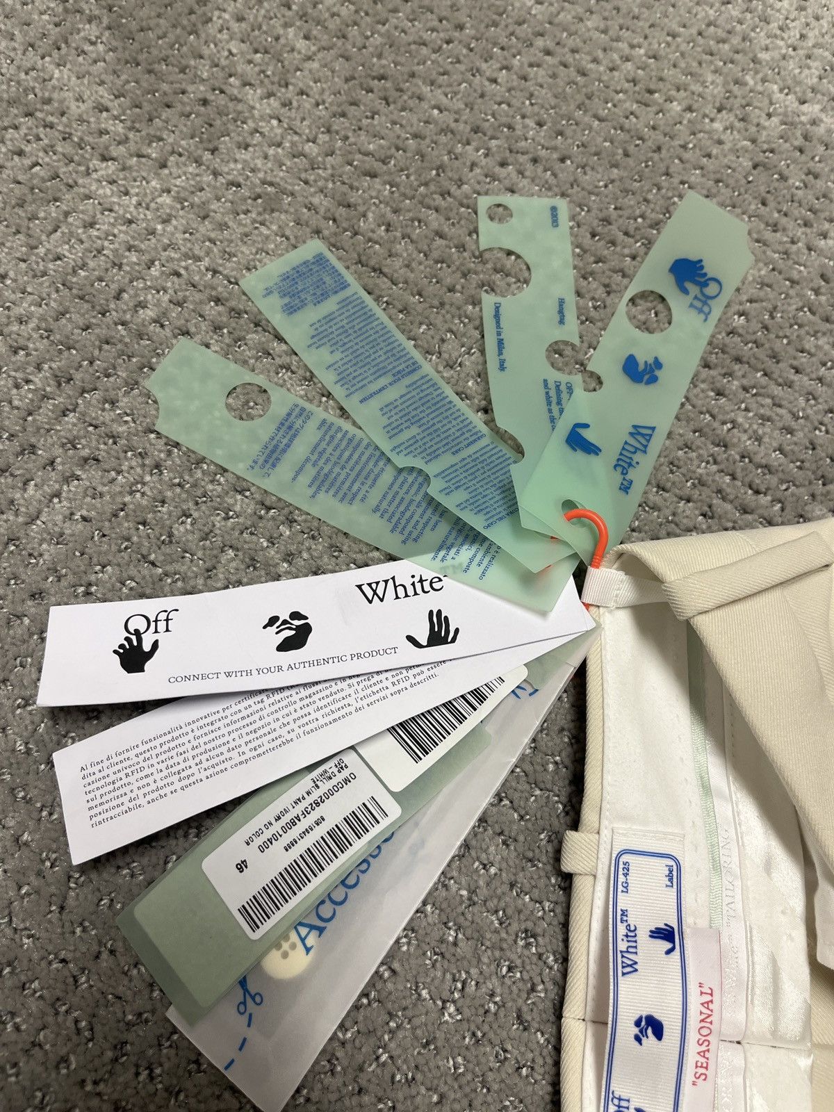 Off-White Ivory No Color Pap Drill Slim Pant Size 46L - 7 Thumbnail