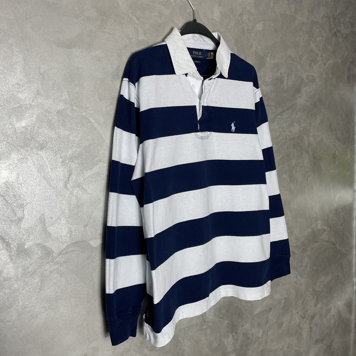 Polo Ralph Lauren × Vintage Vintage Polo Ralph Lauren Striped Rugby Shirt Size US L / EU 52-54 / 3 - 5 Thumbnail