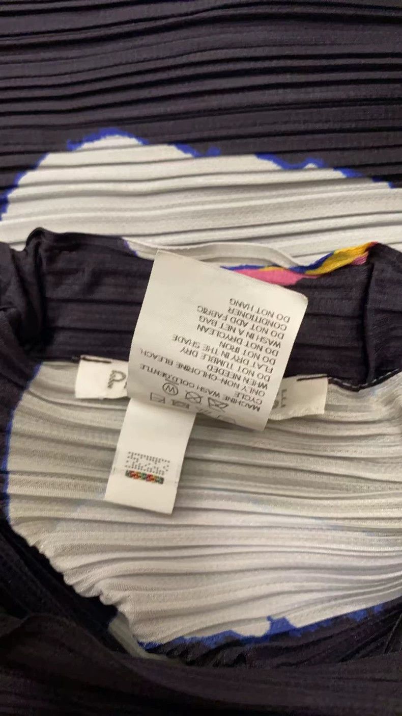 Issey Miyake Issey Miyake size:3 Black horizontal striped wide-leg pant Size 31" - 4 Thumbnail