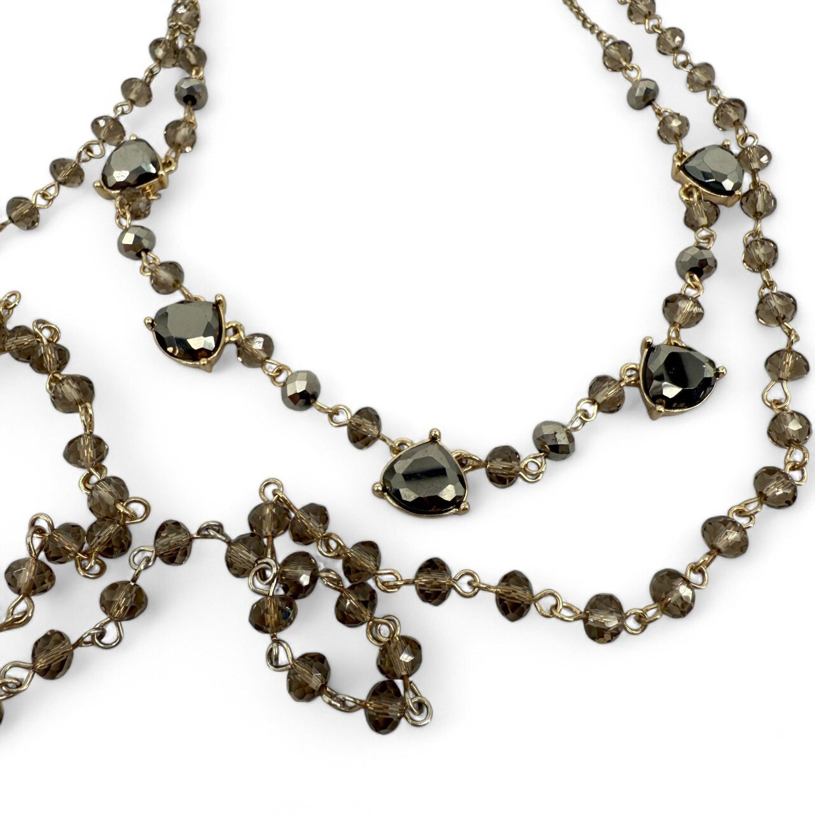 Banana Republic Banana Republic Layered Necklace Smoke Crystal Beads Size ONE SIZE - 4 Thumbnail