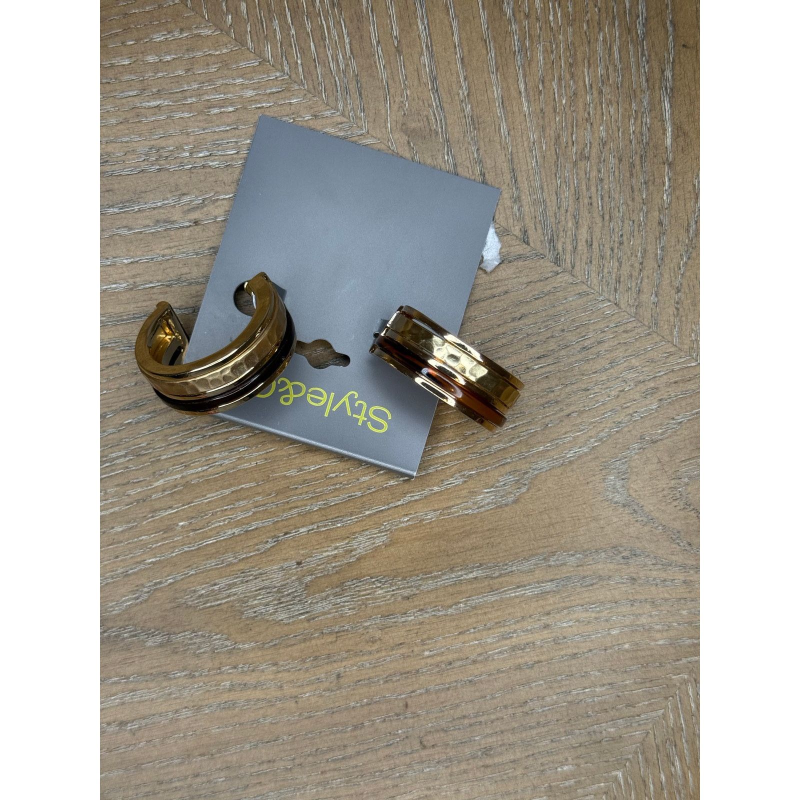 Other Style & Co Gold Double Hoop Earrings Chunky Open Hoops 1.5” Size ONE SIZE - 3 Thumbnail