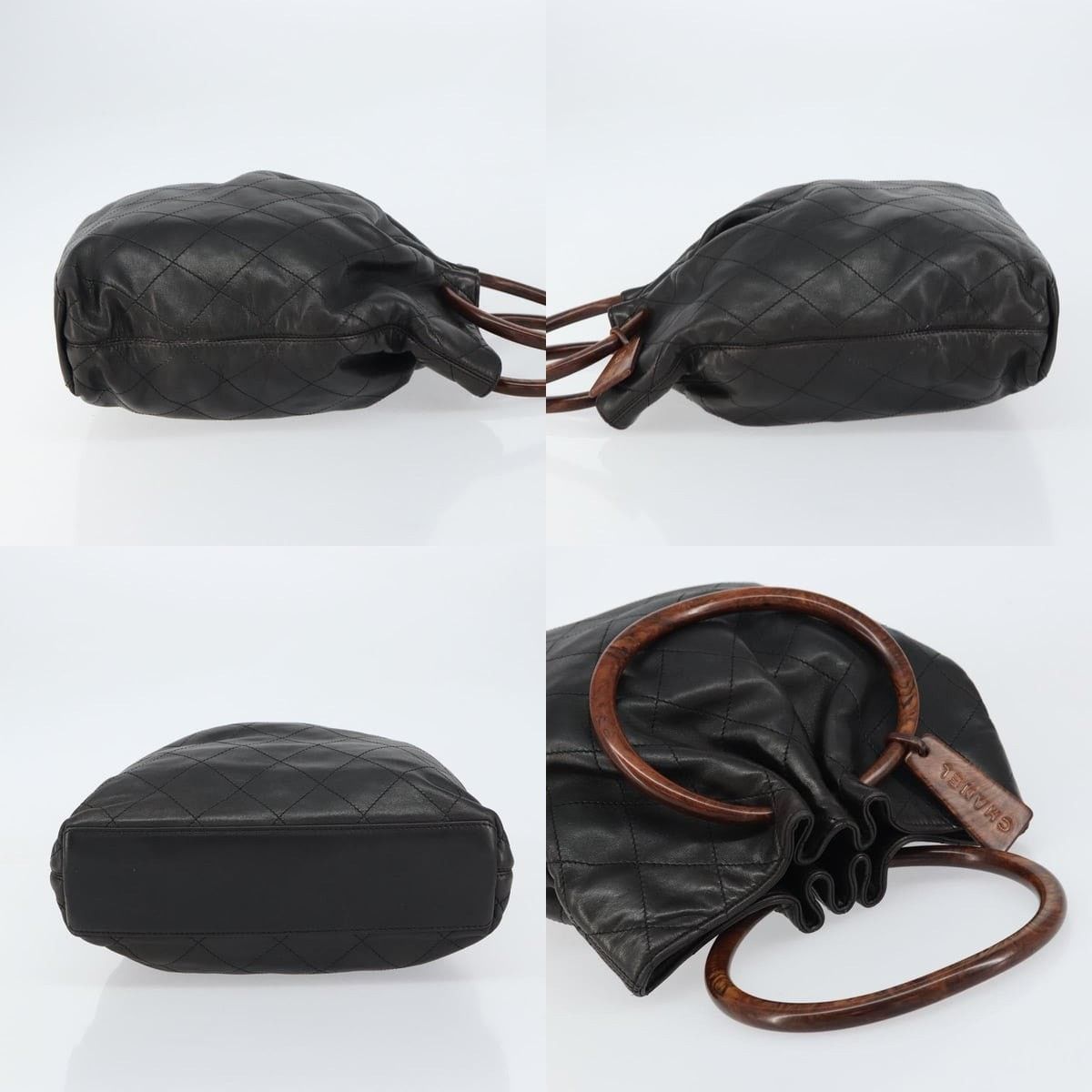 Chanel Chanel Matelasse Handbag Leather Black Gold CC Size ONE SIZE - 3 Thumbnail