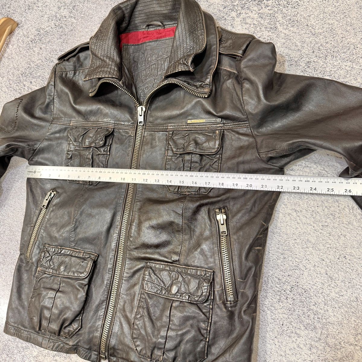 Superdry Superdry Brad Leather Jacket Dark Brown L size Size US L / EU 52-54 / 3 - 18 Thumbnail