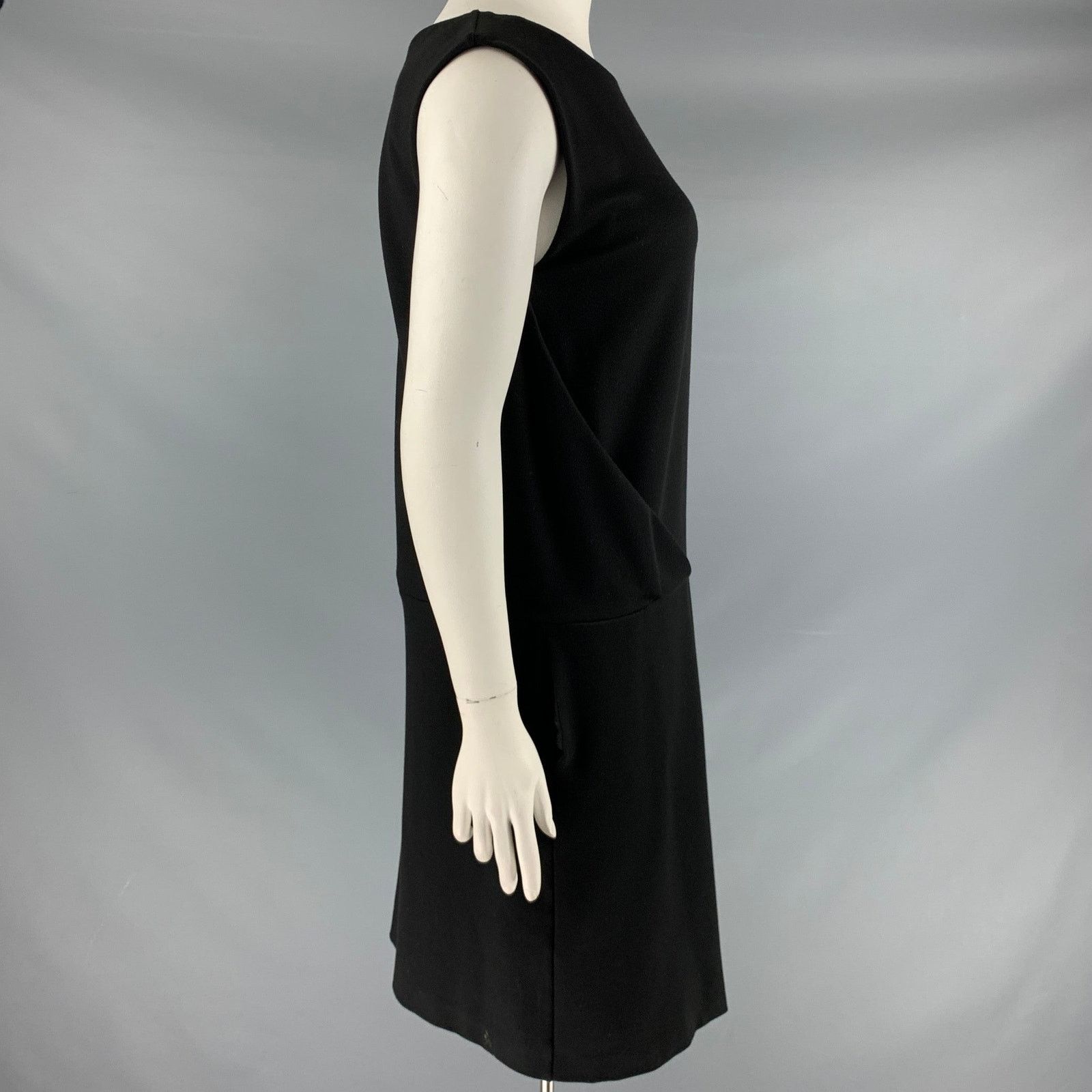 Cacharel Size 14 Black Nylon Blend Sleeveless Drop Waist Dress Size XL / US 12-14 / IT 48-50 - 4 Thumbnail