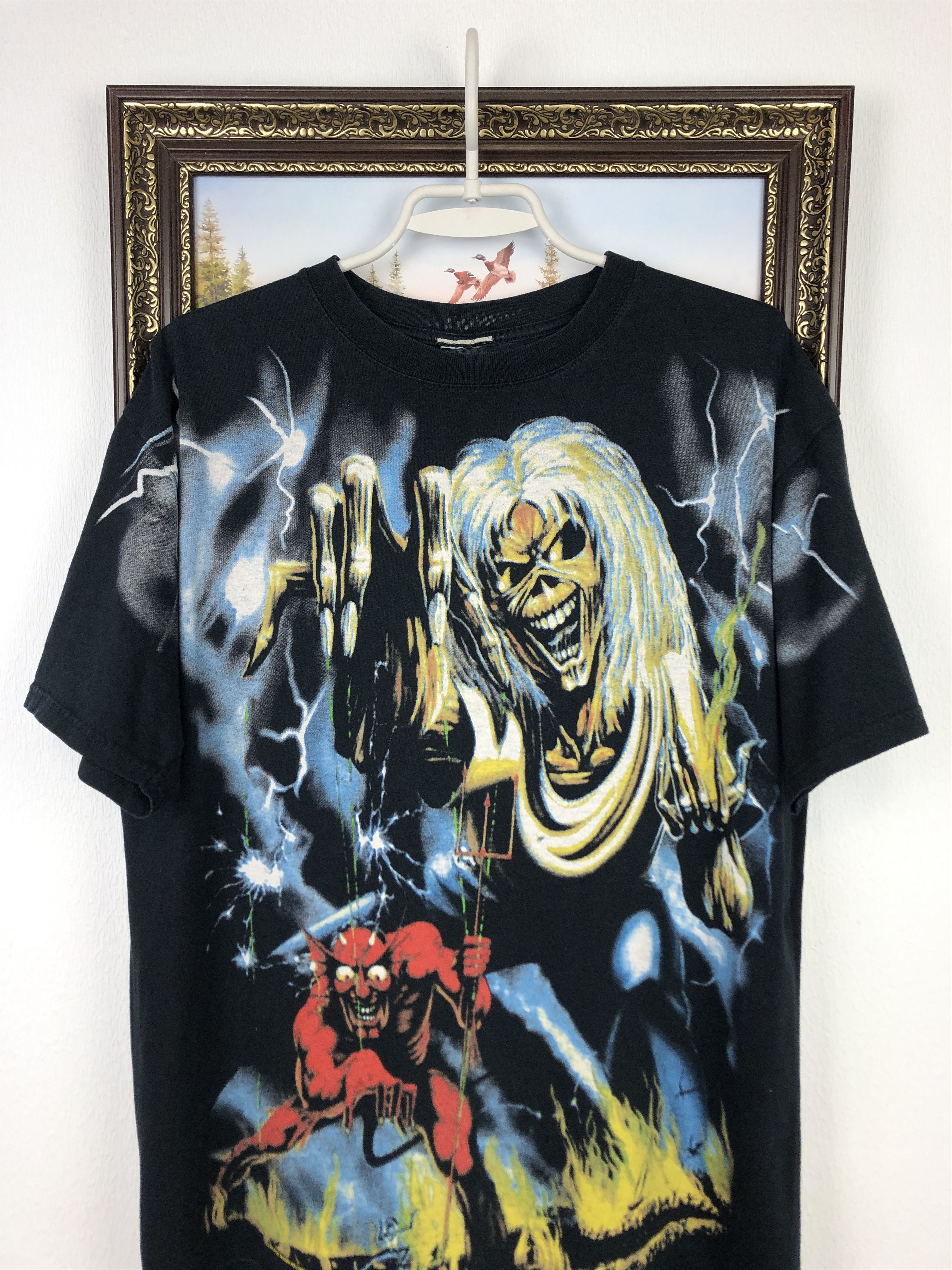 Band Tees × Vintage Vintage Iron Maiden The Number of The Beast Band Shirt Tee Size US M / EU 48-50 / 2 - 2 Thumbnail