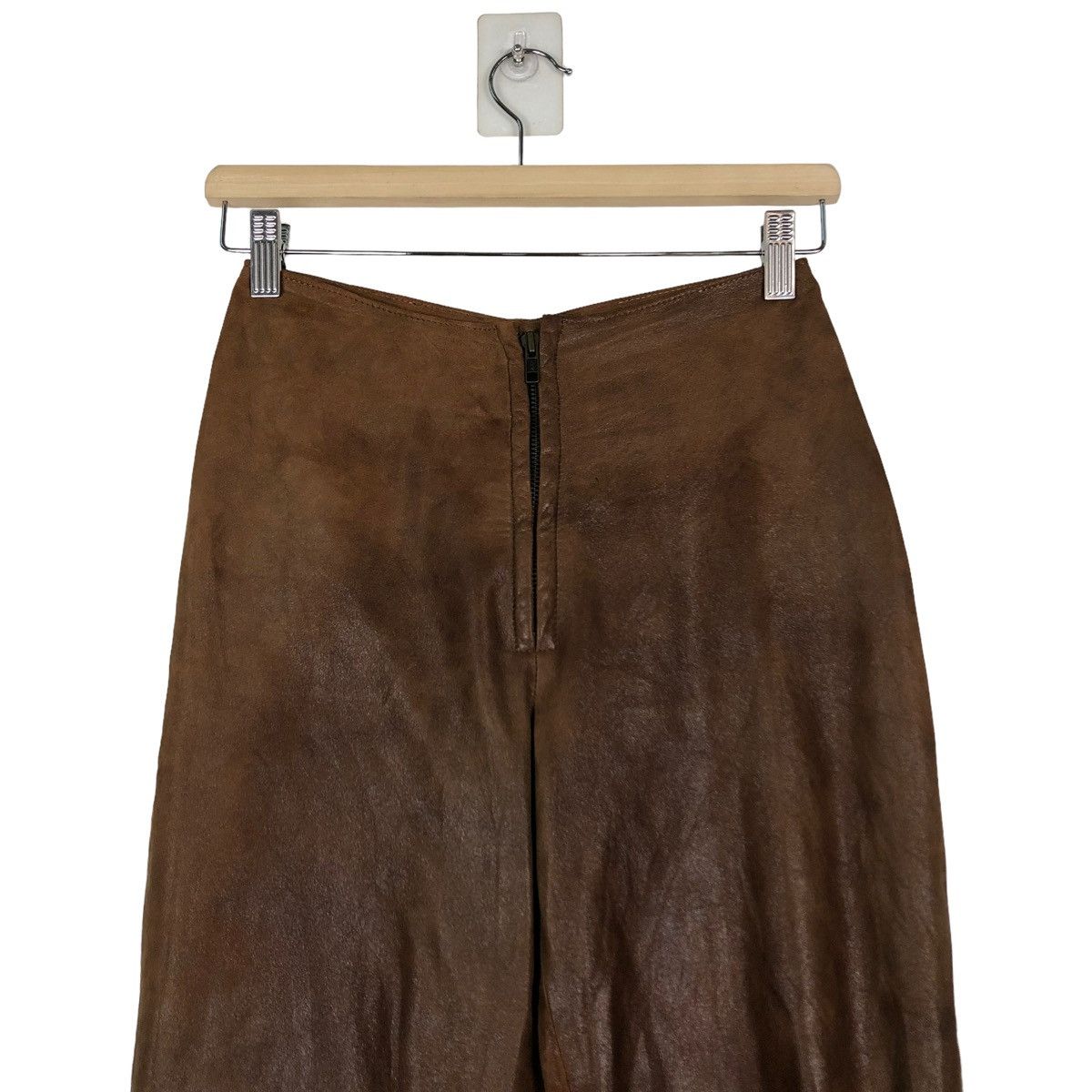 Genuine Leather 🔥VINTAGE BIKER LEATHER PANTS GARAGE ISSEY MIYAKE JAPAN Size US 26 / EU 42 - 9 Thumbnail