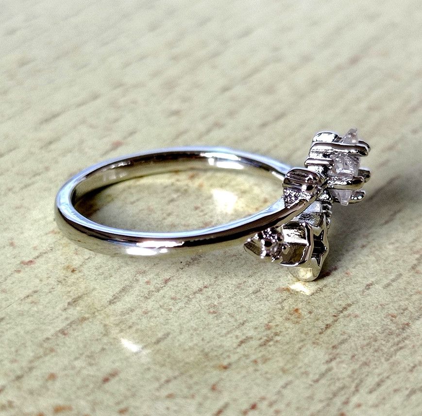 Designer × Vintage Vintage Punk Floral Star Crystal Silver Ring Unique Rave Size ONE SIZE - 3 Thumbnail