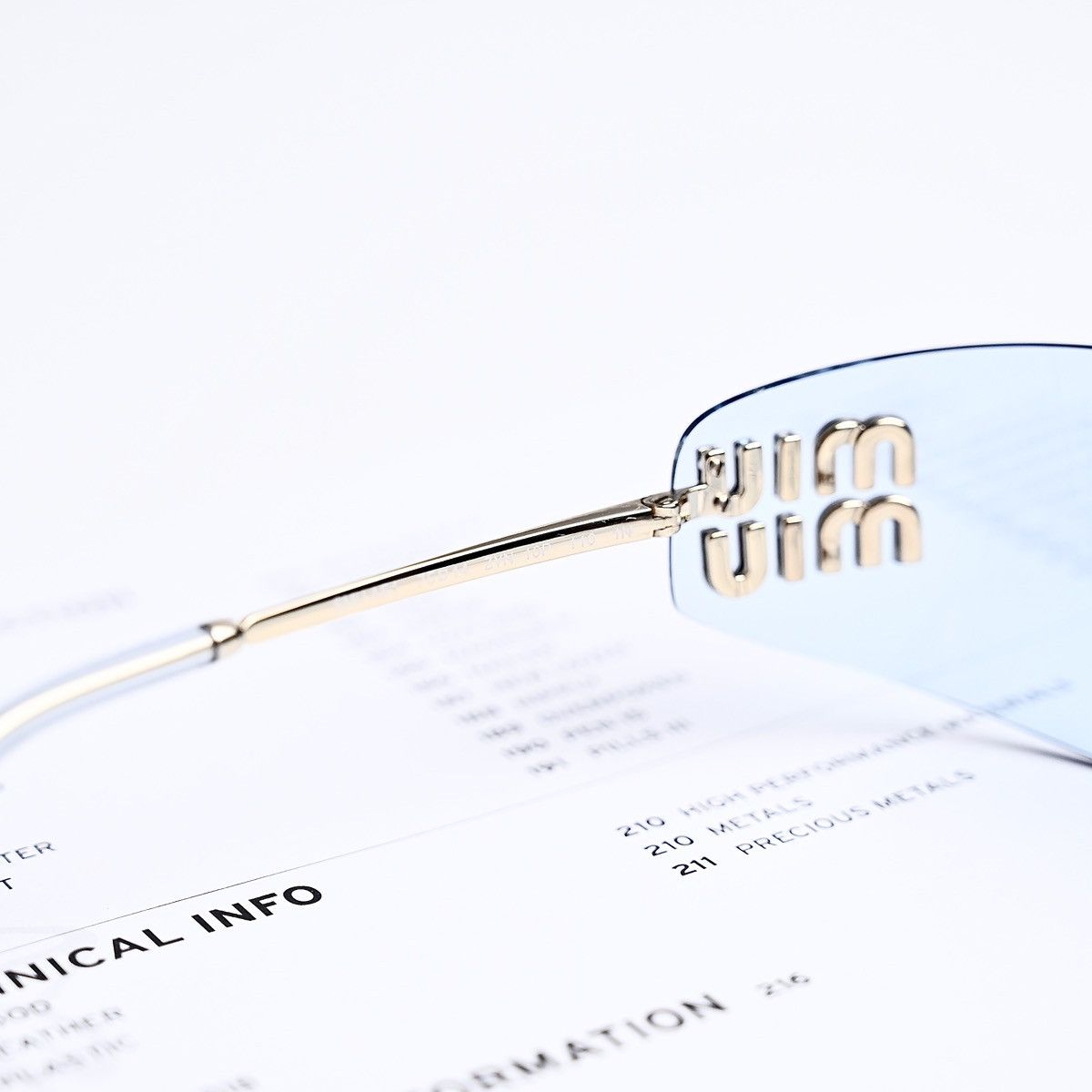 Miu Miu MIU MIU 0MU A51S ZVN10P SUNGLASSES Size ONE SIZE - 7 Thumbnail