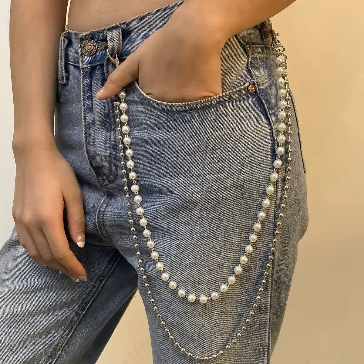 Jewelry Round Beads Pant Chain Size ONE SIZE - 1 Thumbnail