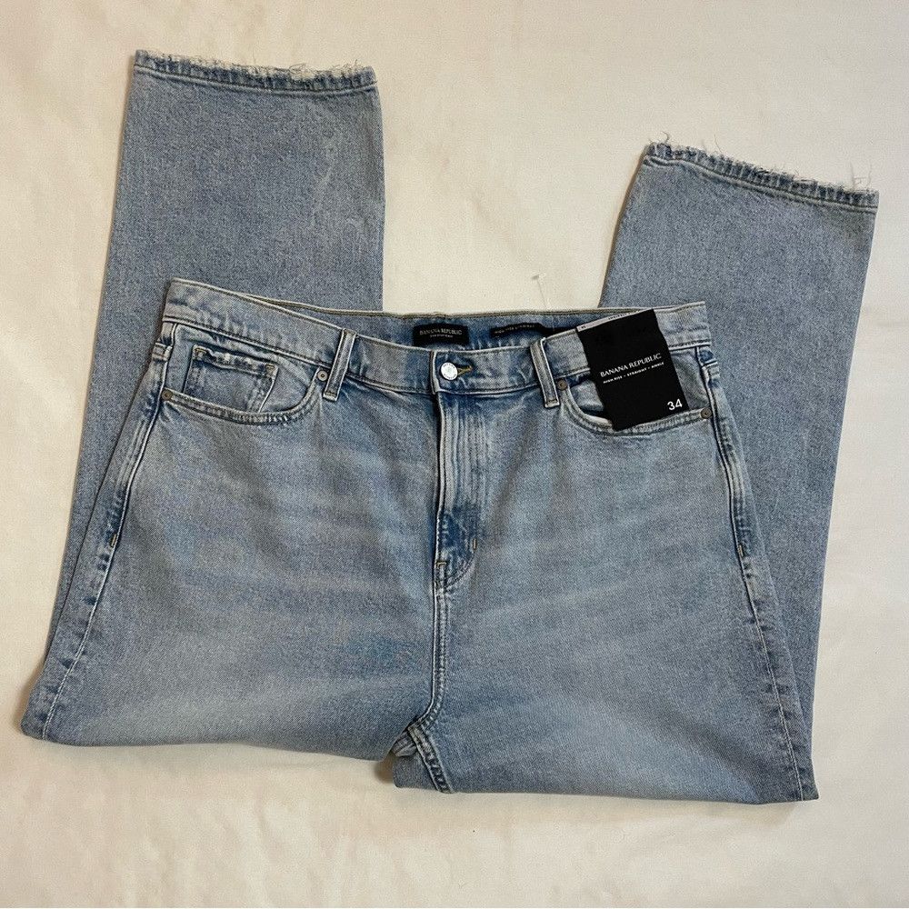 Banana Republic NWT New Banana Republic High Rise Straight Leg Ankle Jeans Size 34" / US 12 / IT 48 - 4 Thumbnail
