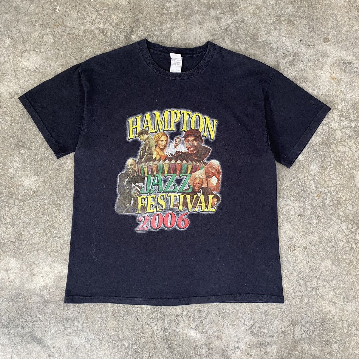 Rap Tees Vintage 2006 Hampton Jazz Festival Soft Faded Tee Size US XL / EU 56 / 4 - 1 Thumbnail