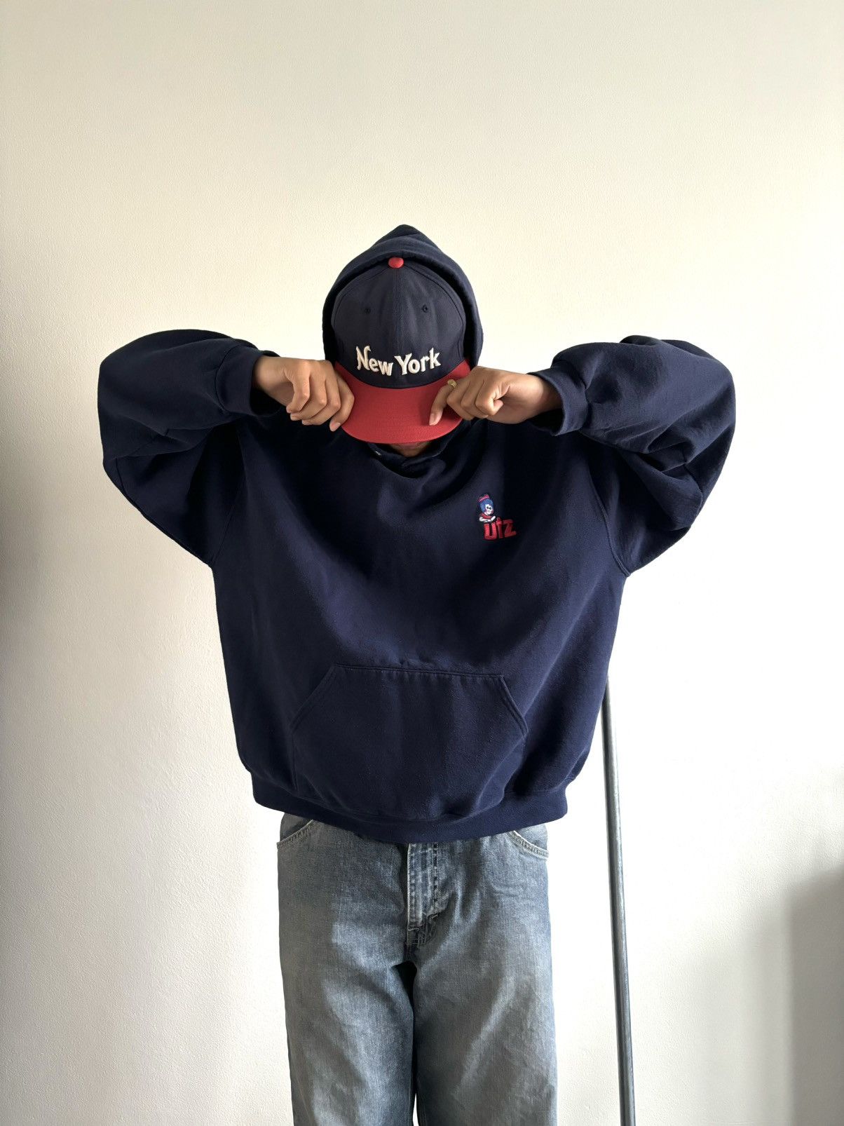 Vintage 3XL Heavy Weight UtZ Jerzees Hoodie Navy Size US XXL / EU 58 / 5 - 11 Thumbnail