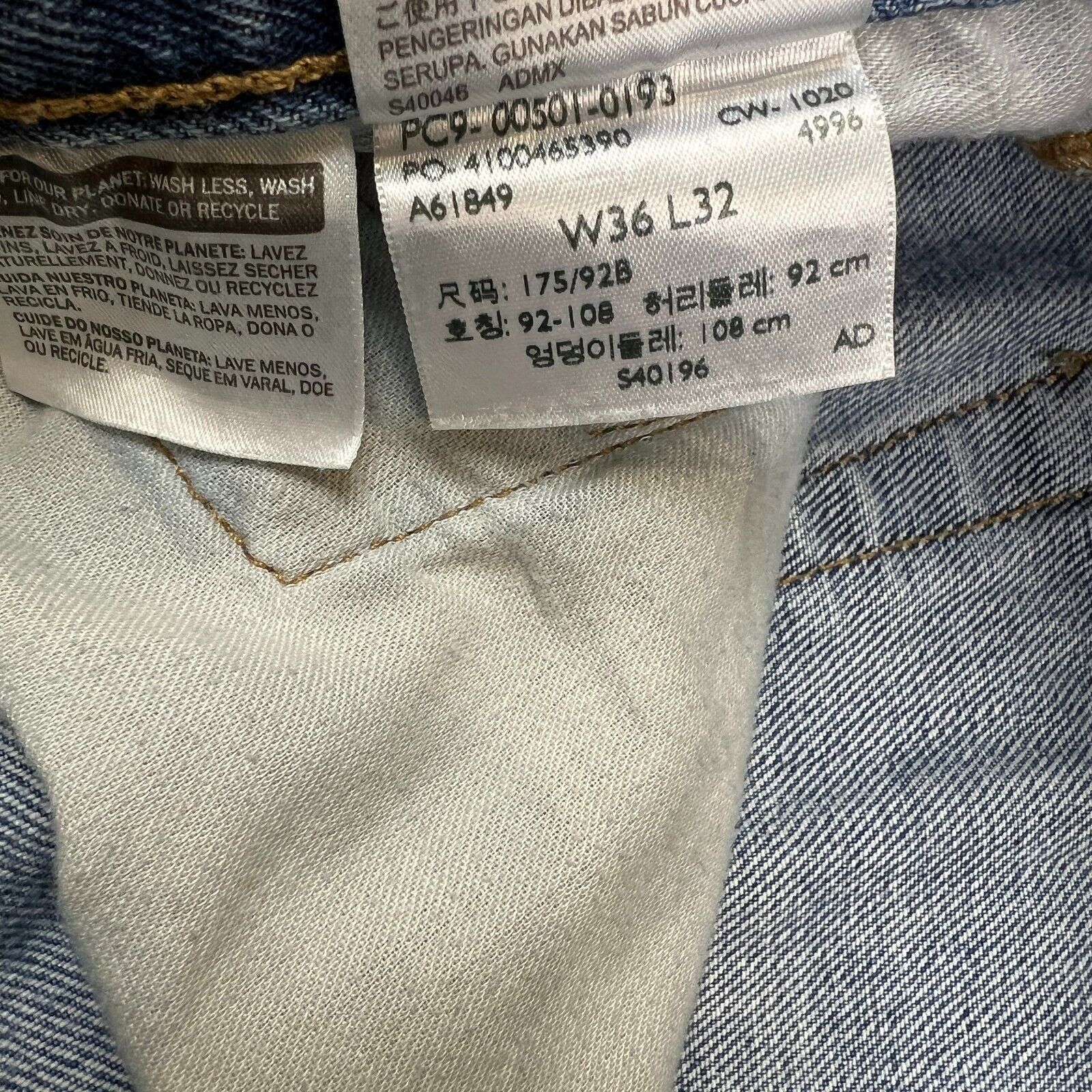 Levi's × Vintage Levi's 501 Jeans 36x32 Original Fit Straight Denim Pants Size US 36 / EU 52 - 12 Thumbnail