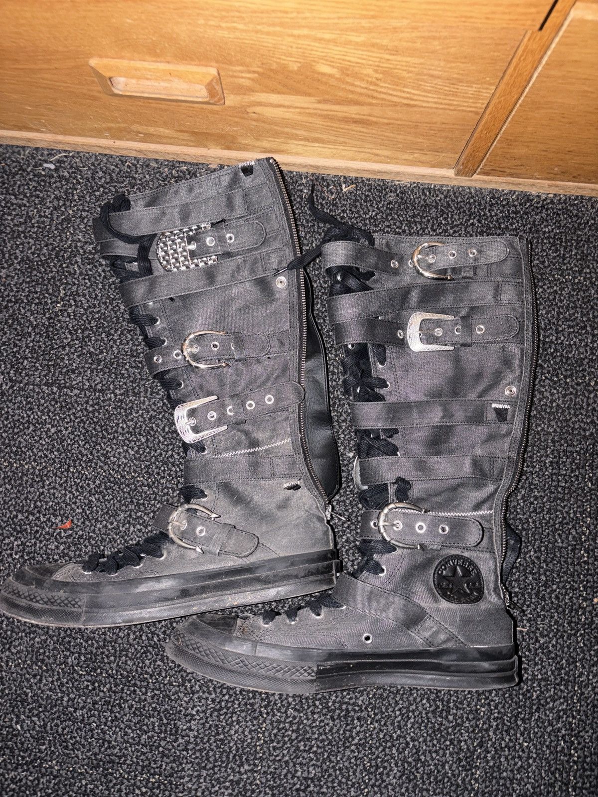 Converse Converse X martine Ali Black Canvas Knee High Boots chuck70 Size US 9.5 / EU 42-43 - 4 Thumbnail