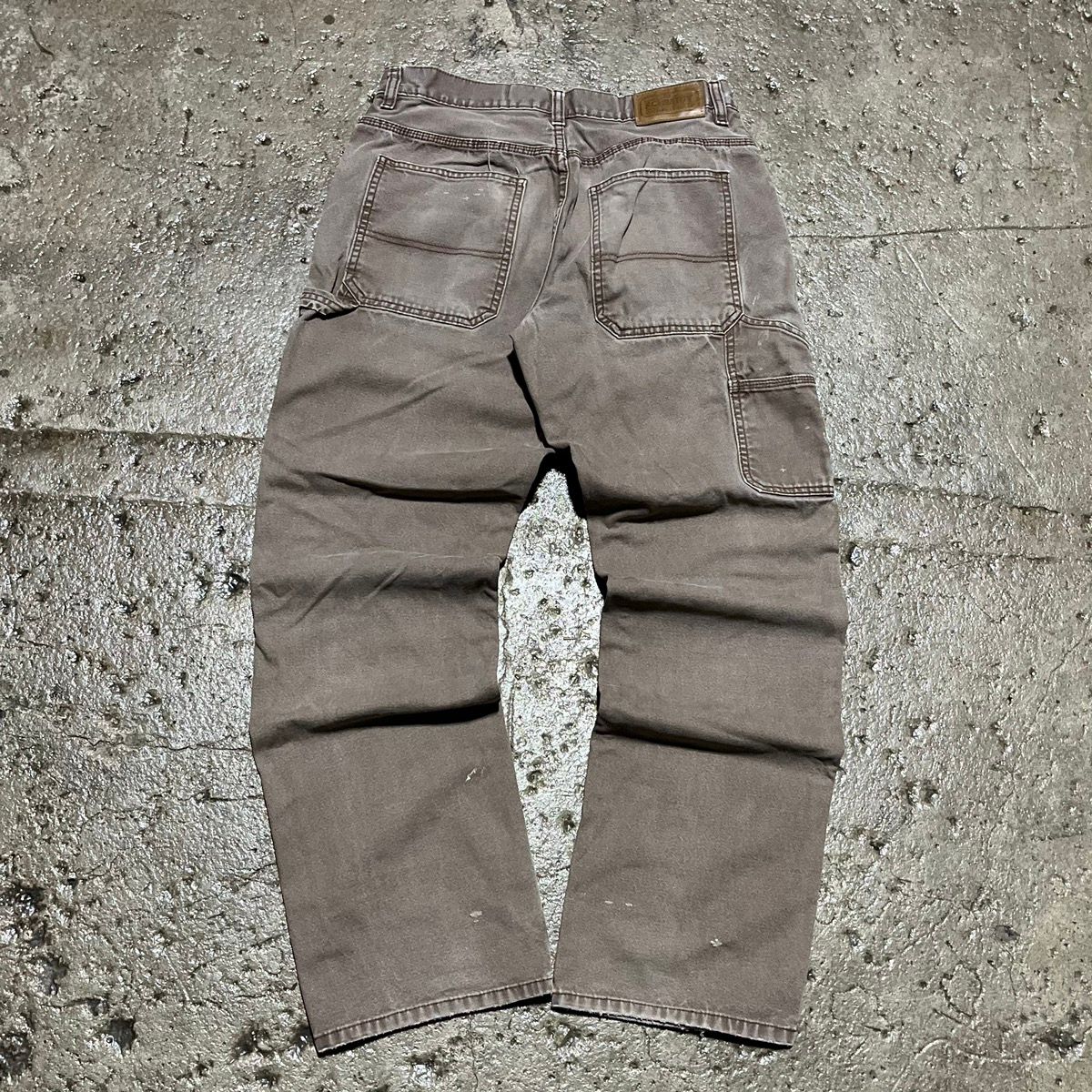 Pre-owned Champion X Vintage Crazy Y2k Carhartt Style Faded Carpenter Workwear Pants In Brown
