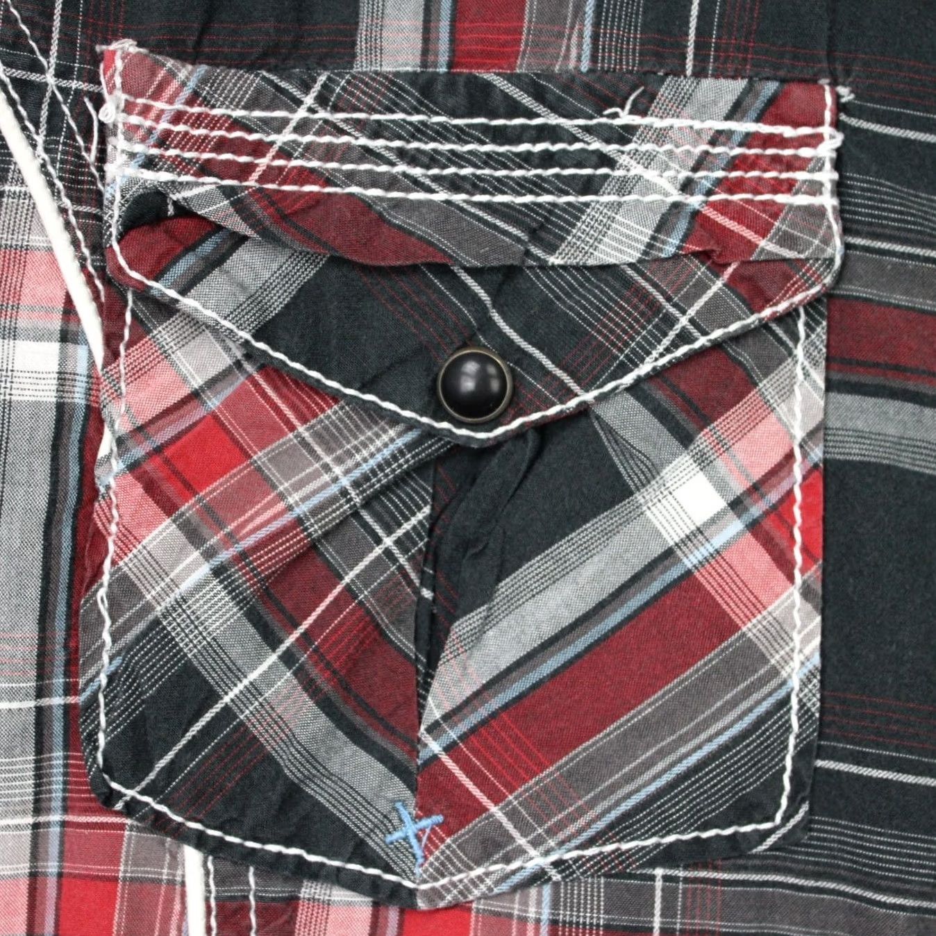 BKE BKE Pearl Snap Shirt Mens Small Red/Black Plaid Athletic Fit Cotton Long Sleeve Size US S / EU 44-46 / 1 - 5 Thumbnail