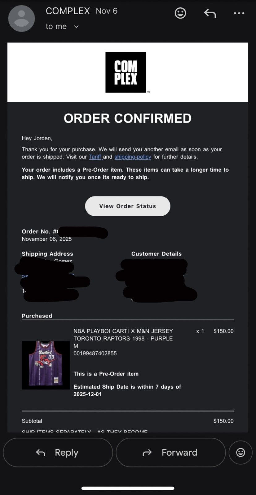 Mitchell & Ness Mitchell & Ness X Playboi Carti X NBA Toronto Raptors Jersey Size US M / EU 48-50 / 2 - 10 Thumbnail