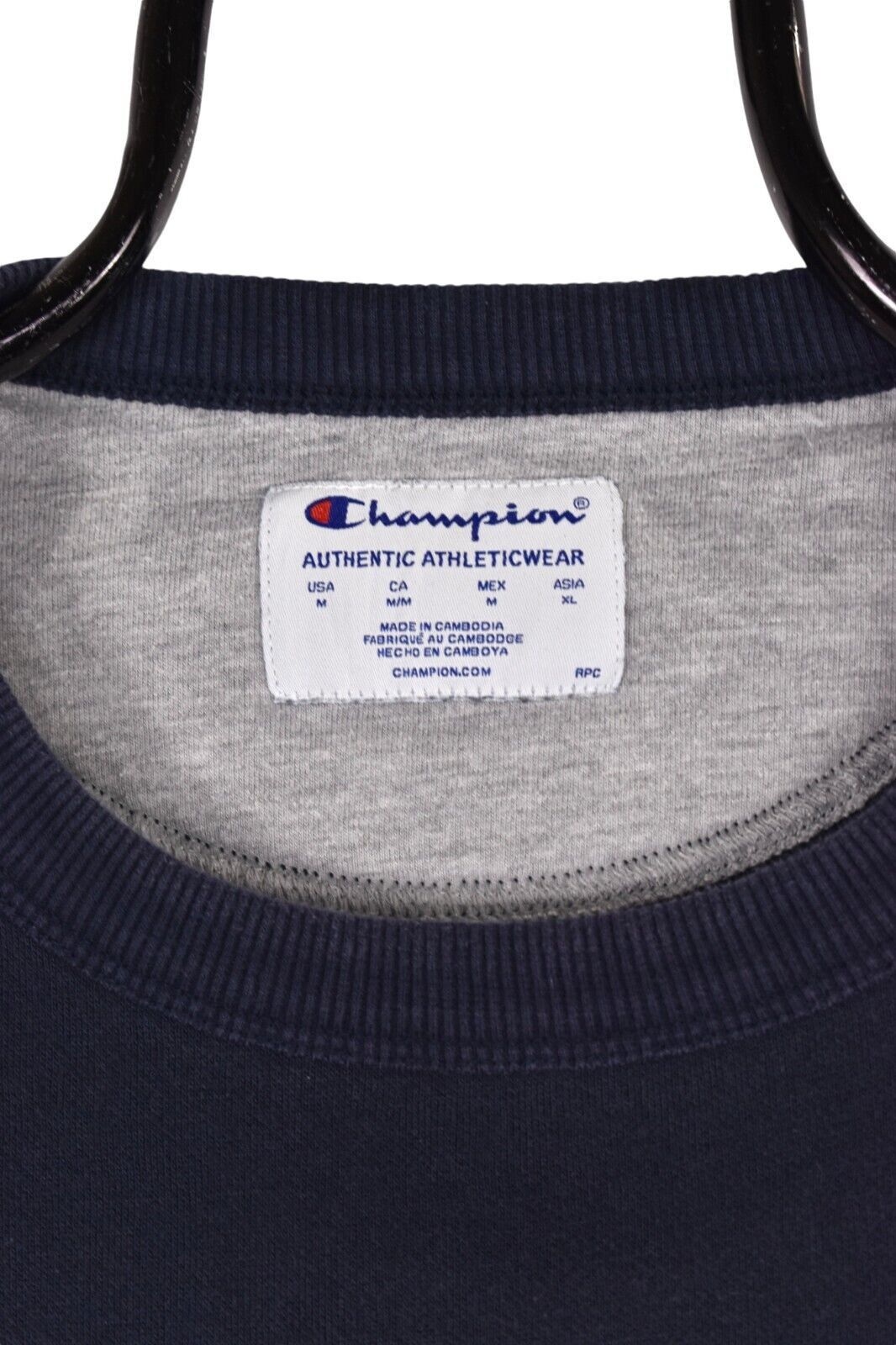 Champion Modern Champion sweatshirt (M), navy embroidered crewneck Size US M / EU 48-50 / 2 - 5 Thumbnail