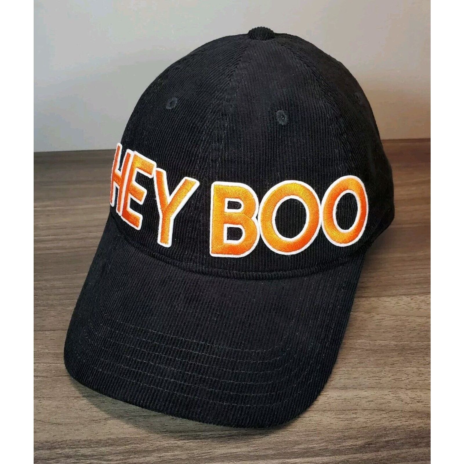Otto HEY BOO Hat Black Corduroy Adjustable Baseball Cap OTTO Size ONE SIZE - 1 Thumbnail