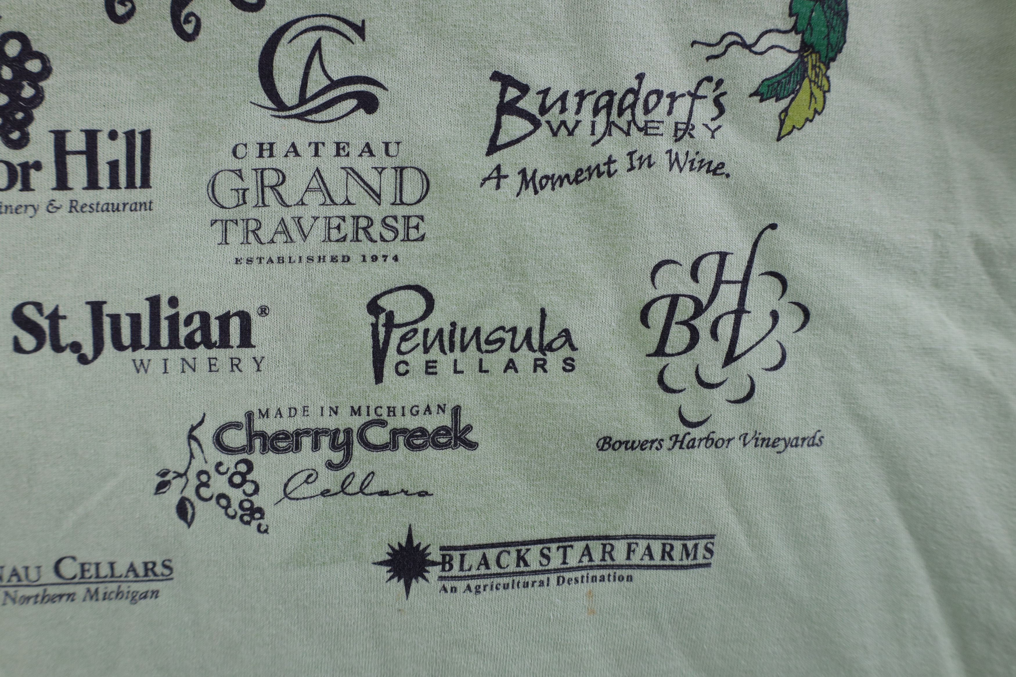 Vintage Vintage Y2K Streetwear Wineries of Michigan T-Shirt Lime Size US M / EU 48-50 / 2 - 6 Thumbnail