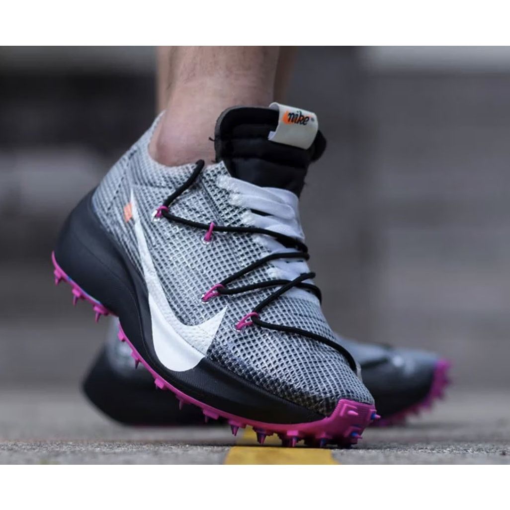 image of Nike Zoom Vapor Street Sneaker Flyknit X Off White Pink 7.5 in Black, Women's