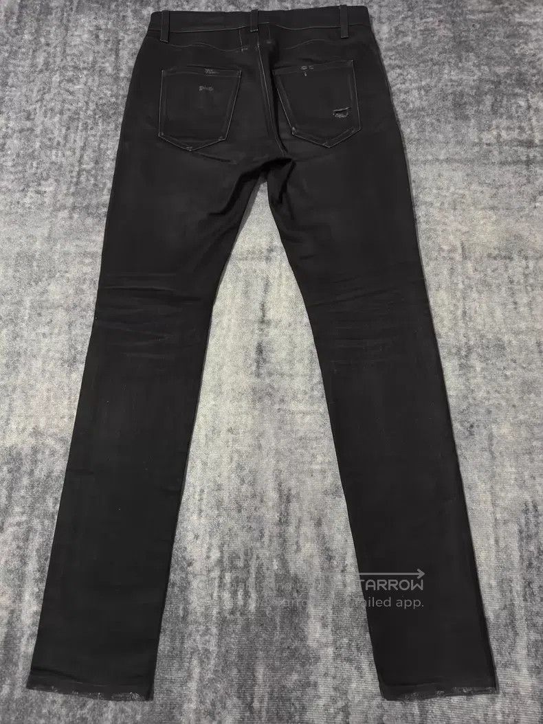 Saint Laurent Paris Saint Laurent Paris Coated Wax Cracked Destroyed Denim Pan Size US 30 / EU 46 - 2 Thumbnail