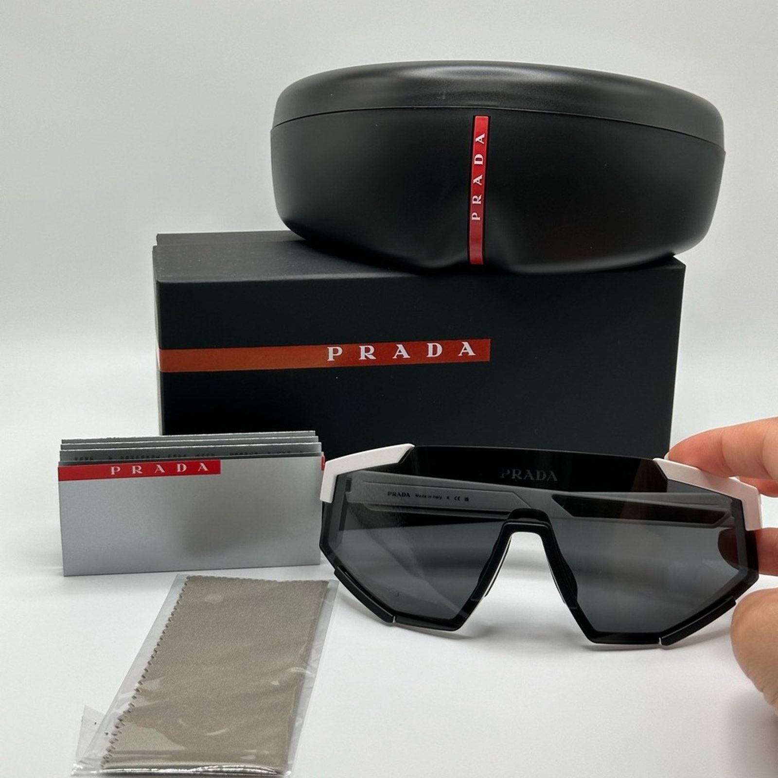 Prada NEW PRADA Linea Rossa PR04WS TWK06F White Rubber/Dark Grey Size ONE SIZE - 11 Thumbnail