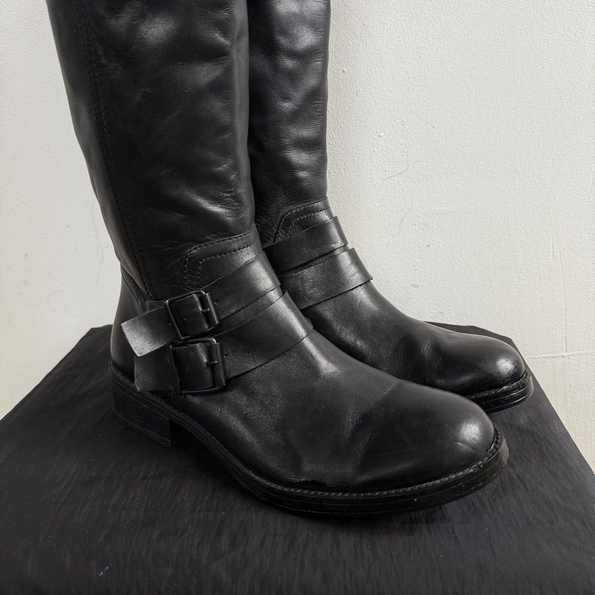 Esprit Vintage Esprit Leather Black Knee High Boots Size US 8.5 / IT 38.5 - 4 Thumbnail