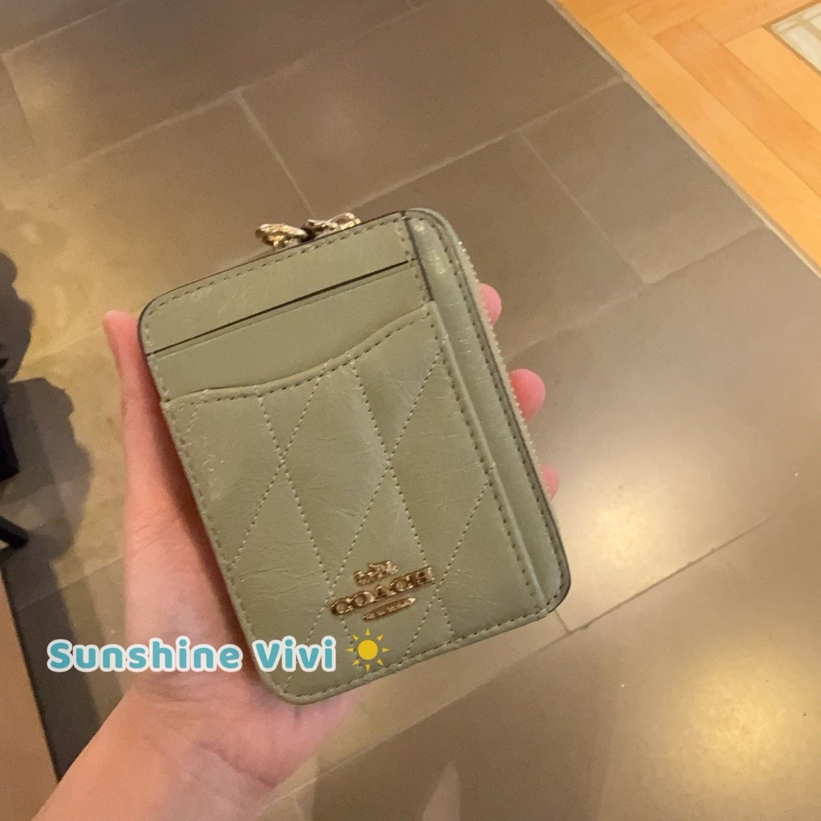 Coach NWT Coach Zip Card Case Quilting CEC51 leather PISTACHIO Size ONE SIZE - 1 Thumbnail