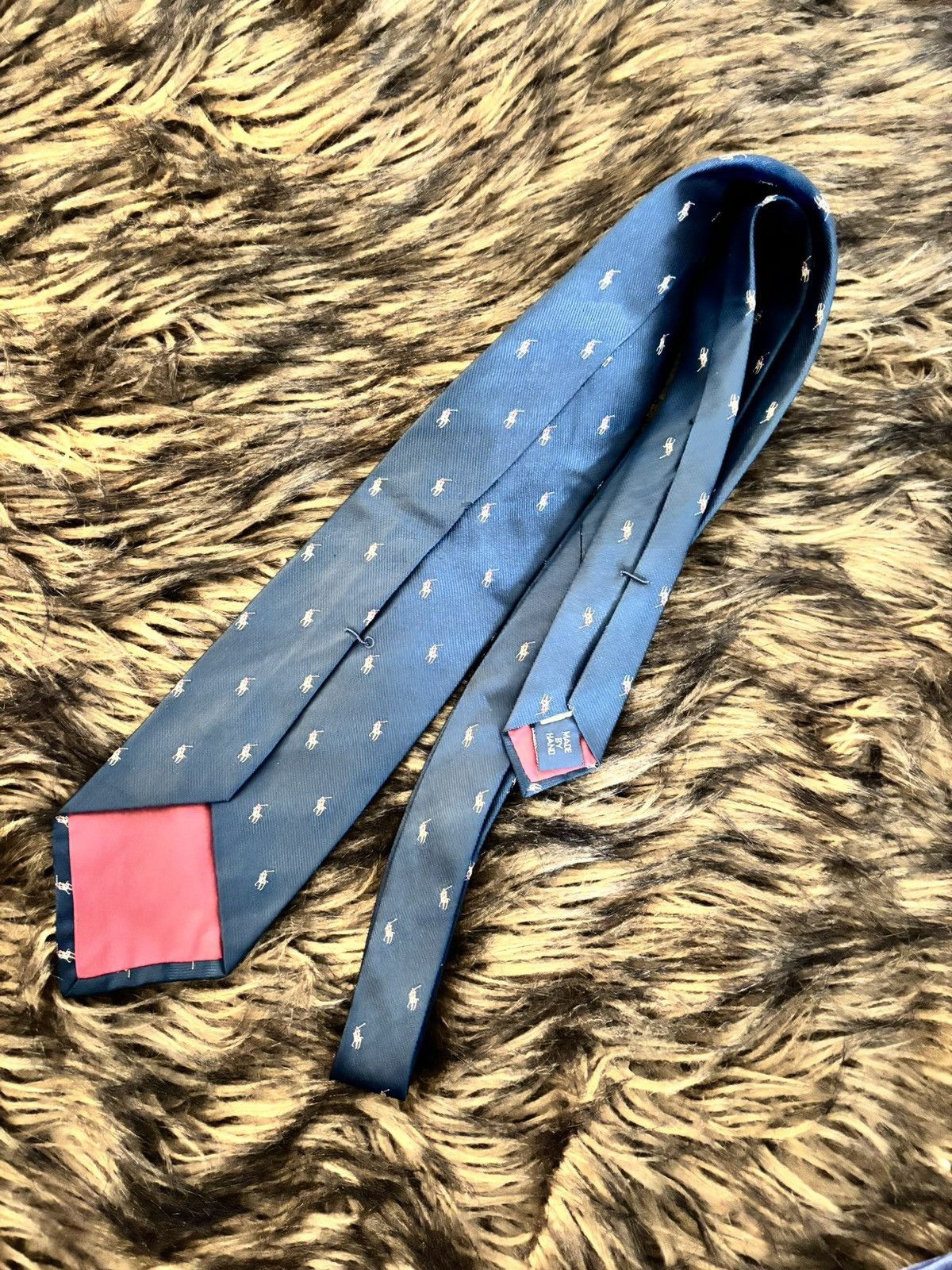 Polo Ralph Lauren Ralph Lauren Polo Logo Silk Tie – Vintage Navy Size ONE SIZE - 2 Thumbnail