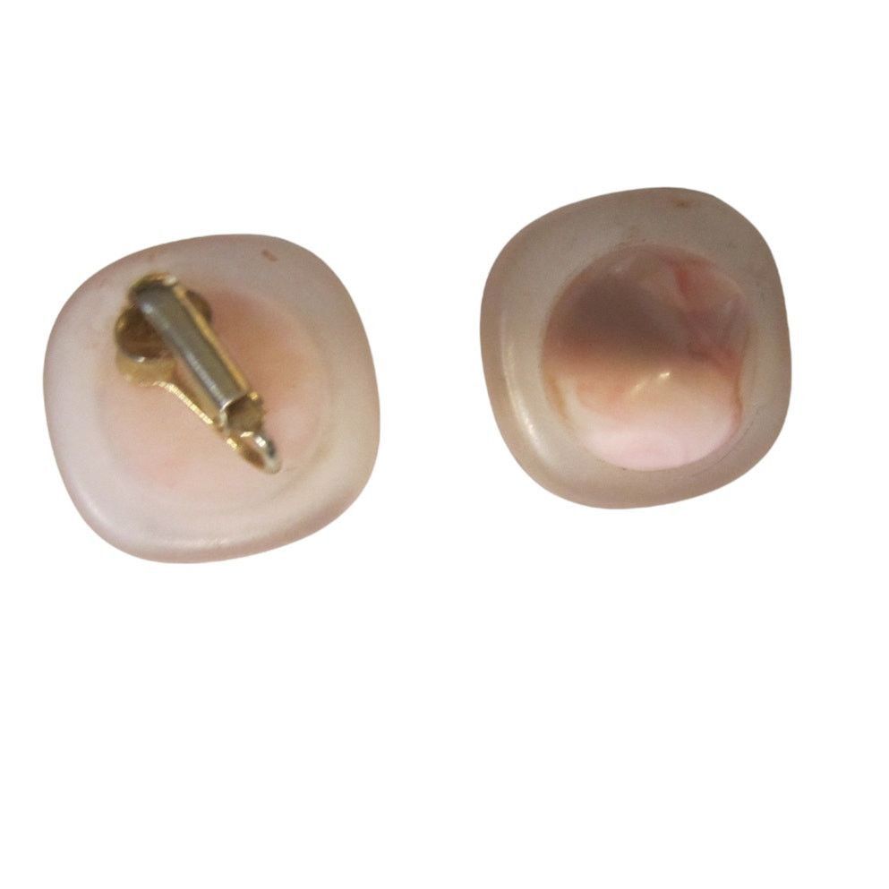 Vintage Vintage Pink Swirl Clip-On Earrings Retro Lucite Marble Size ONE SIZE - 3 Thumbnail
