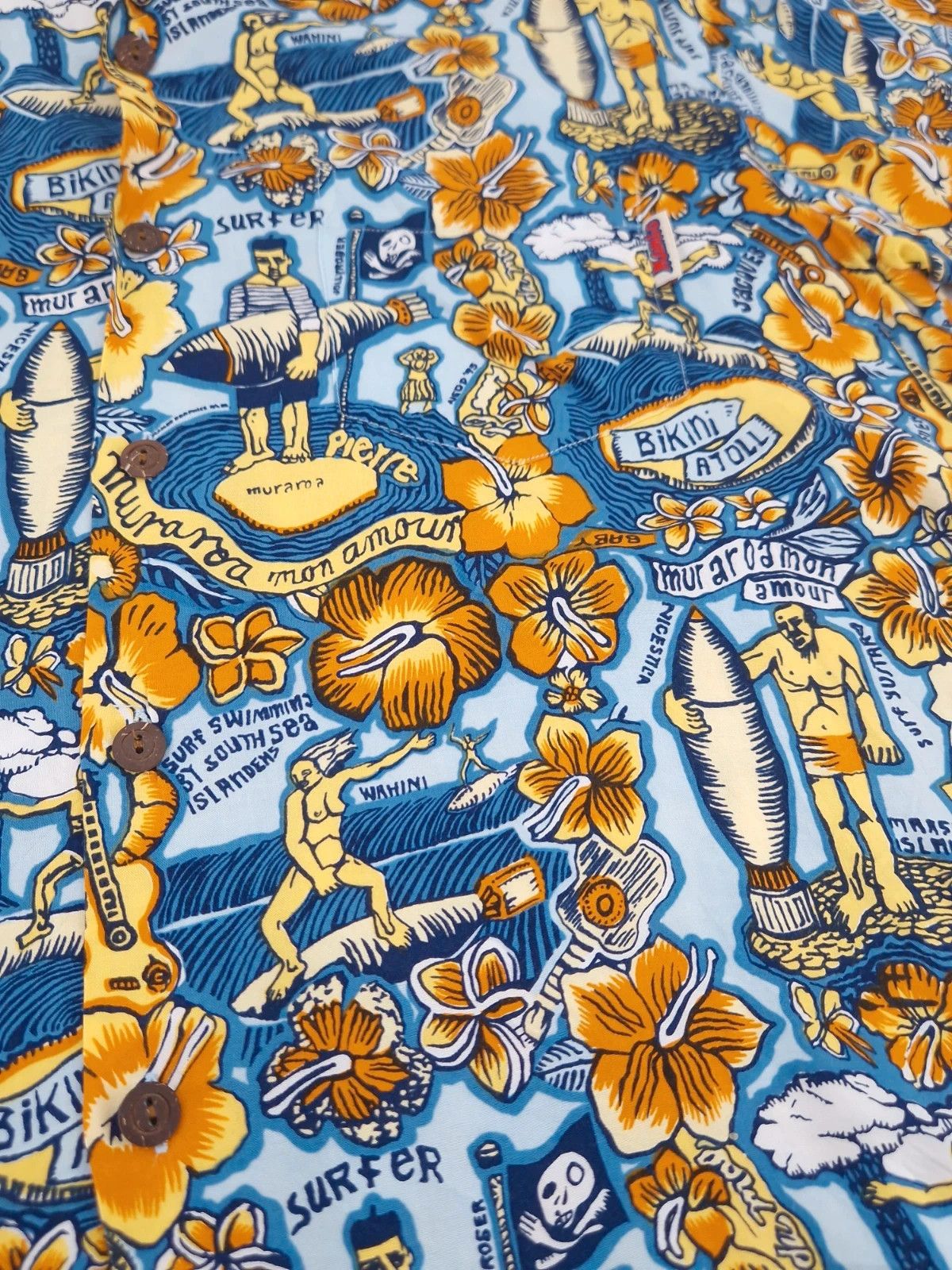 Mambo 90s Mambo Loud Shirt Gerry Wedd "Muraroa Atoll Mon Amour" Size US M / EU 48-50 / 2 - 5 Thumbnail