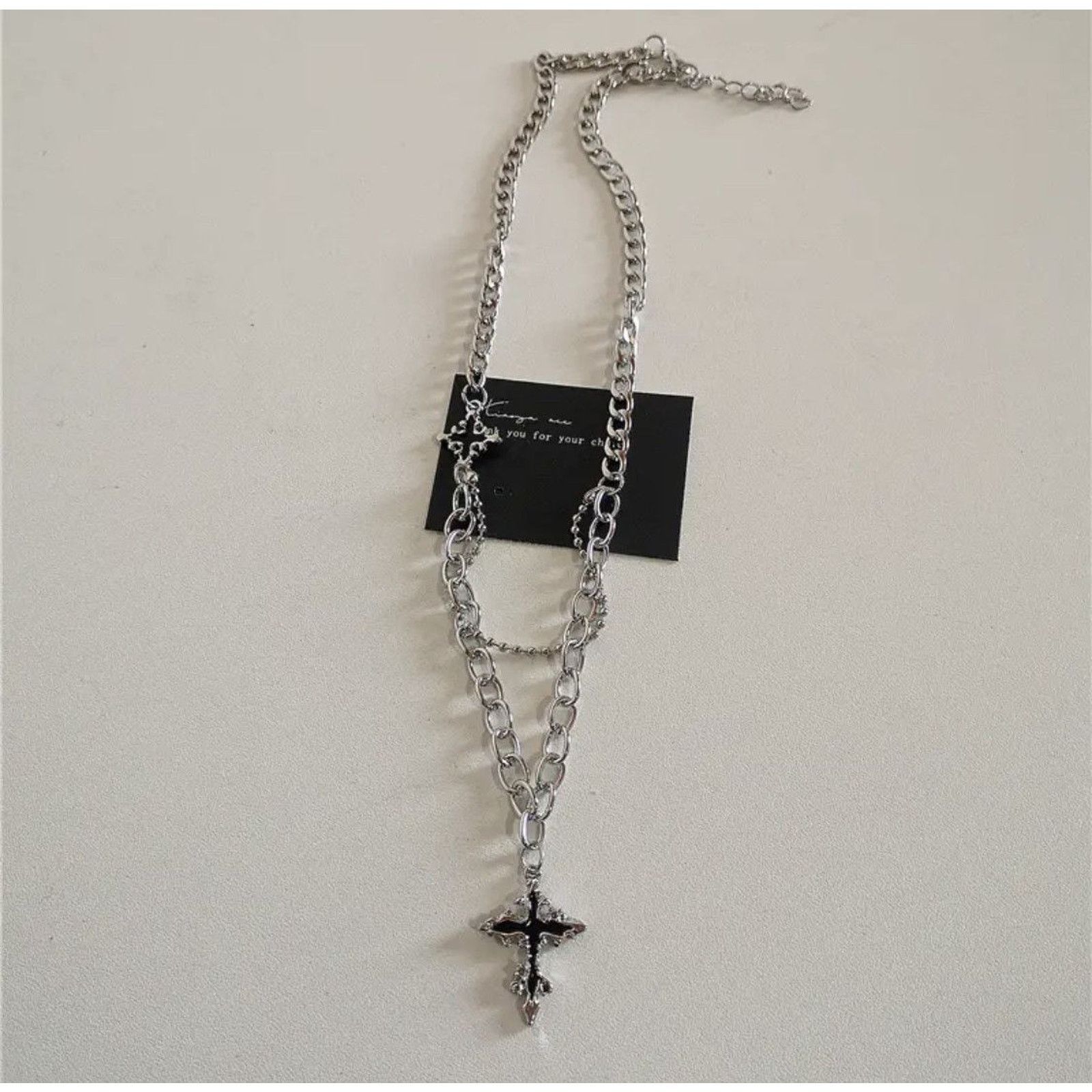 Jewelry Cross Chain Necklace Punk Y2K Size ONE SIZE - 5 Thumbnail