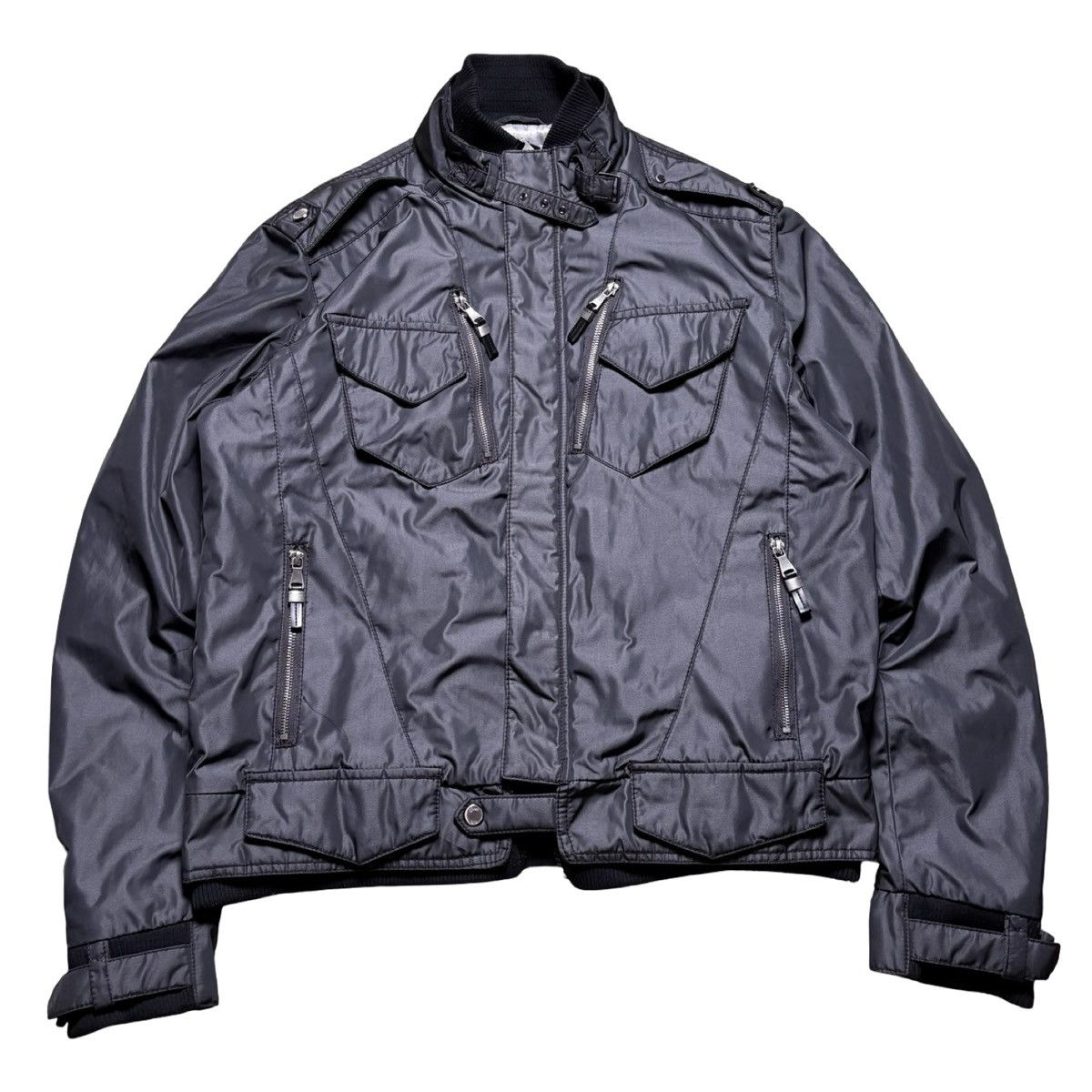 Zara Zara Moda Black Nylon 6 Pocket Chin Strap Bomber Jacket 2XL Size US XXL / EU 58 / 5 - 1 Thumbnail