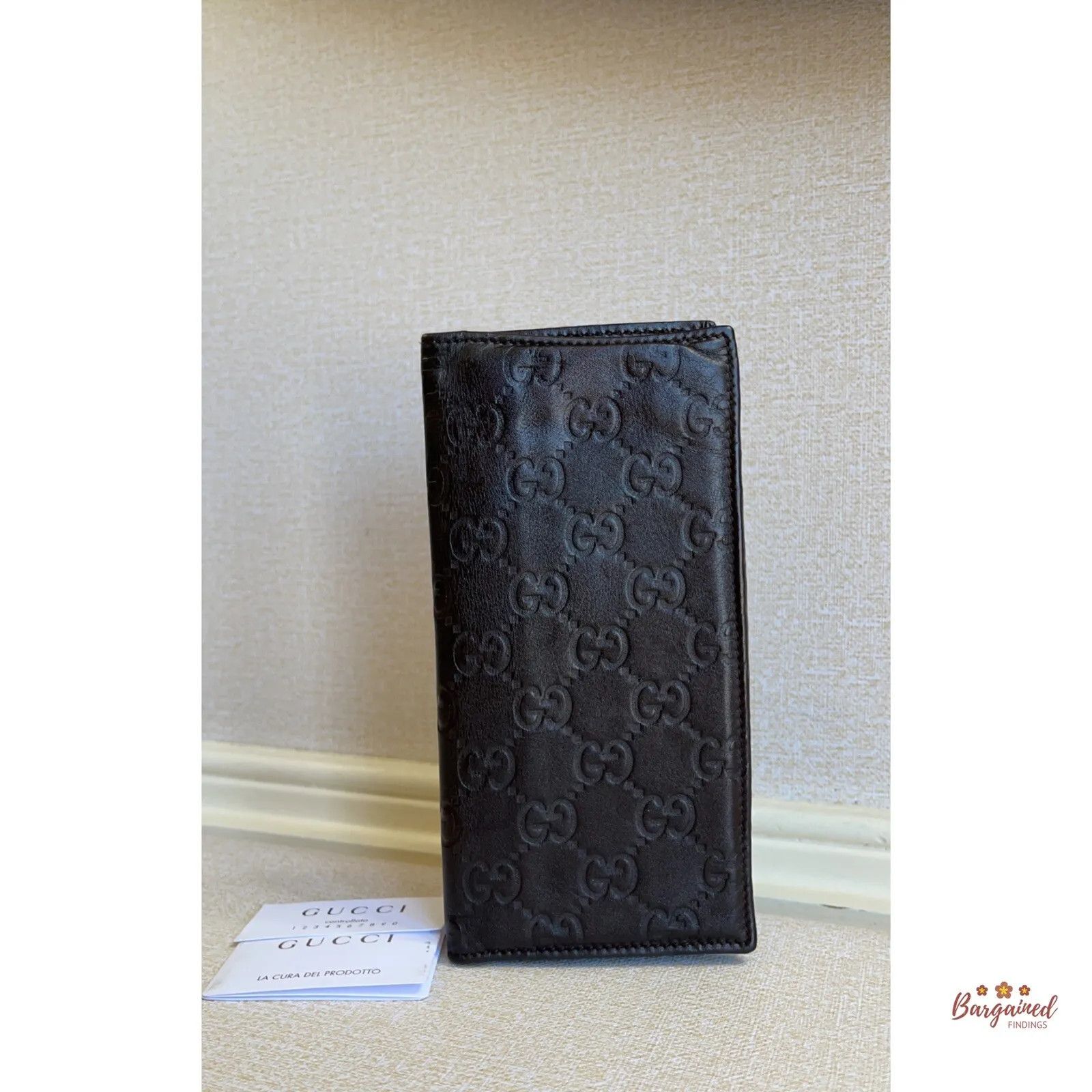image of Gucci Dark Brown GG Guccissima Leather Bifold Long Wallet, Men's