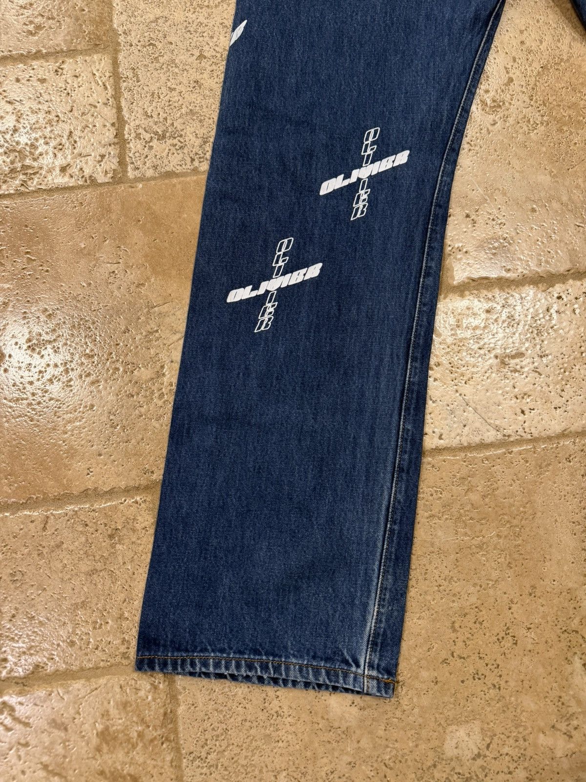 Levi's Levi’s x Oliver Rogers Blue Denim wash Mulicolor Logo Jeans Size US 36 / EU 52 - 7 Thumbnail