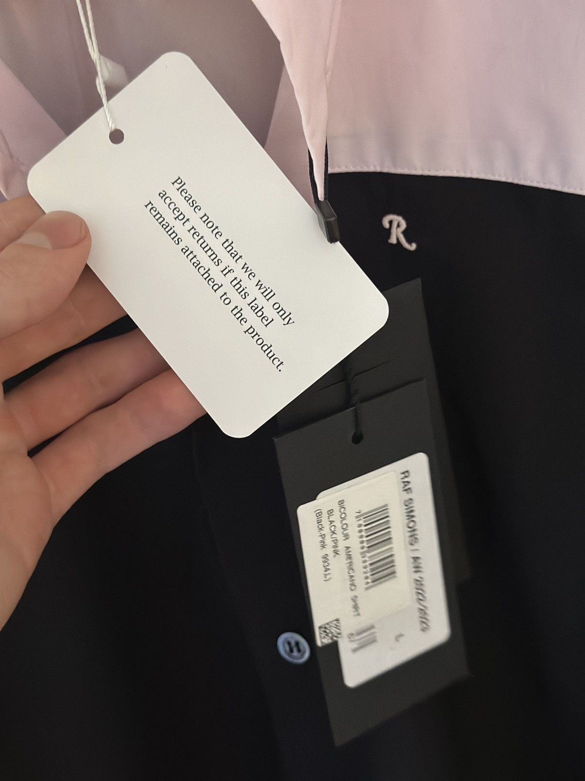Raf Simons RAF SIMONS BICOLOUR AMERICANO SHIRT | BLACK/PINK Size US L / EU 52-54 / 3 - 6 Thumbnail