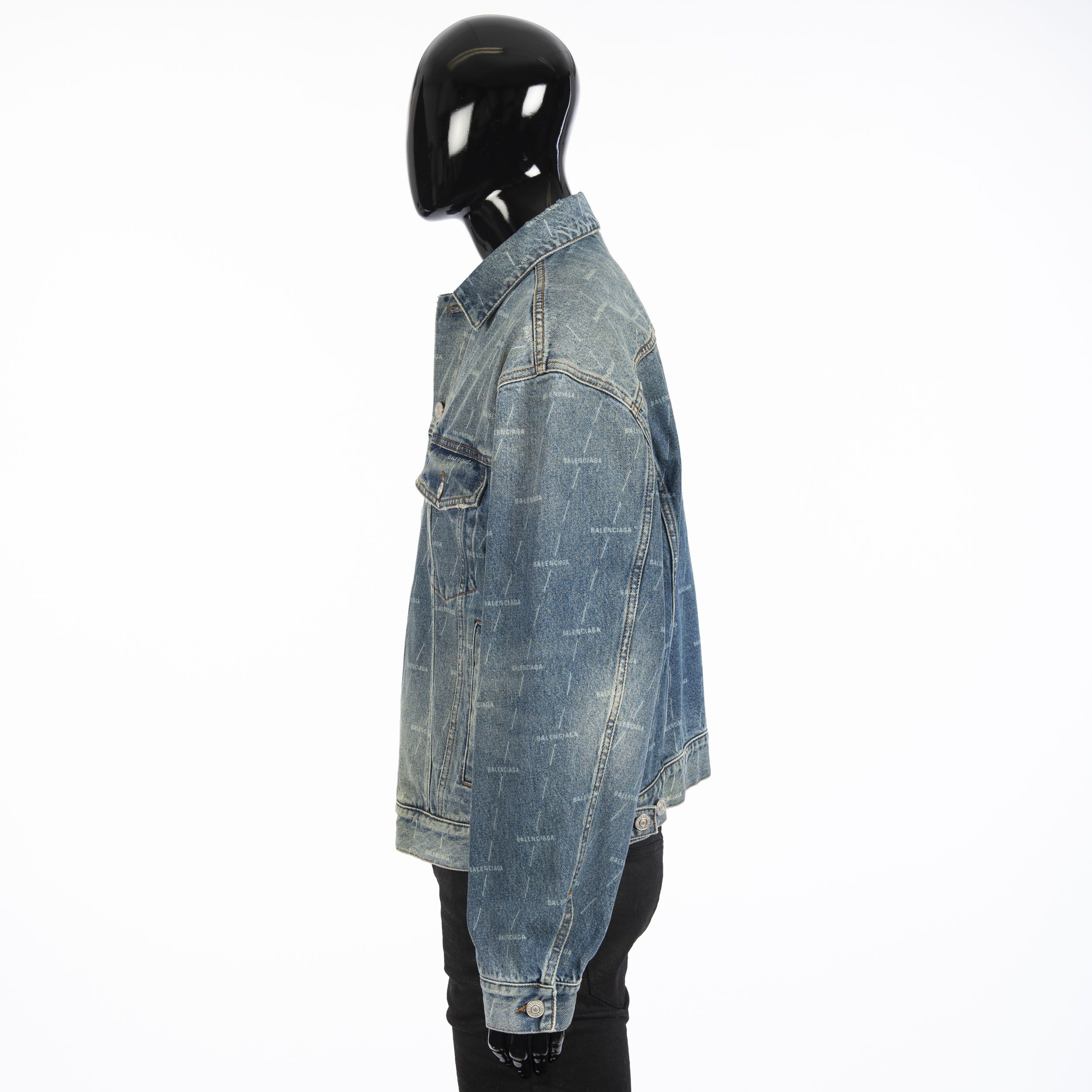 Balenciaga Large Fit Jacket In Stonewashed Blue Lasered Denim Size 50 Size US M / EU 48-50 / 2 - 4 Thumbnail