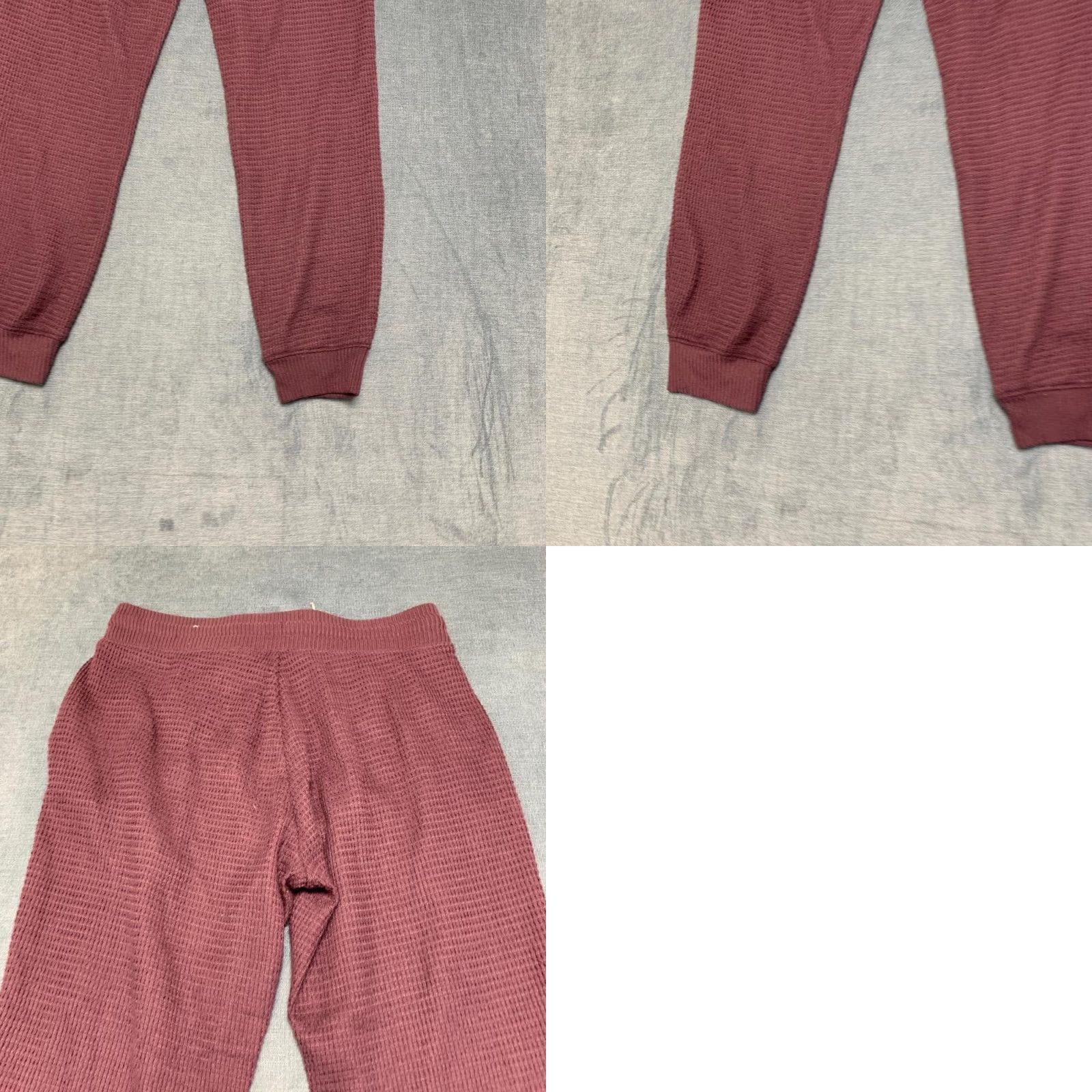 Vintage VINTAGE Sonoma Goods for Life Oekotex Waffle Knit Jogger Pajama Pants Womens S Burgundy Size 28" / US 6 / IT 42 - 9 Thumbnail