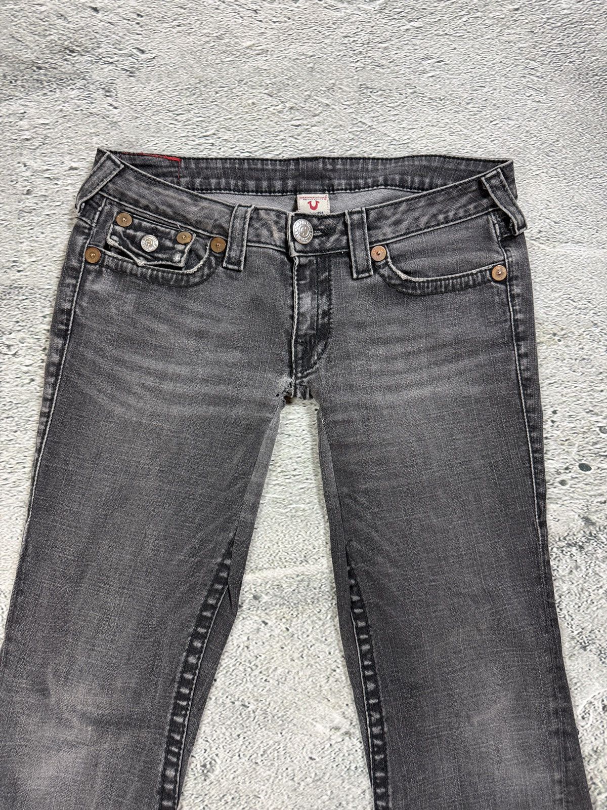 True Religion True Religion jeans grey black thick stitching flared Joey Size US 32 / EU 48 - 12 Thumbnail