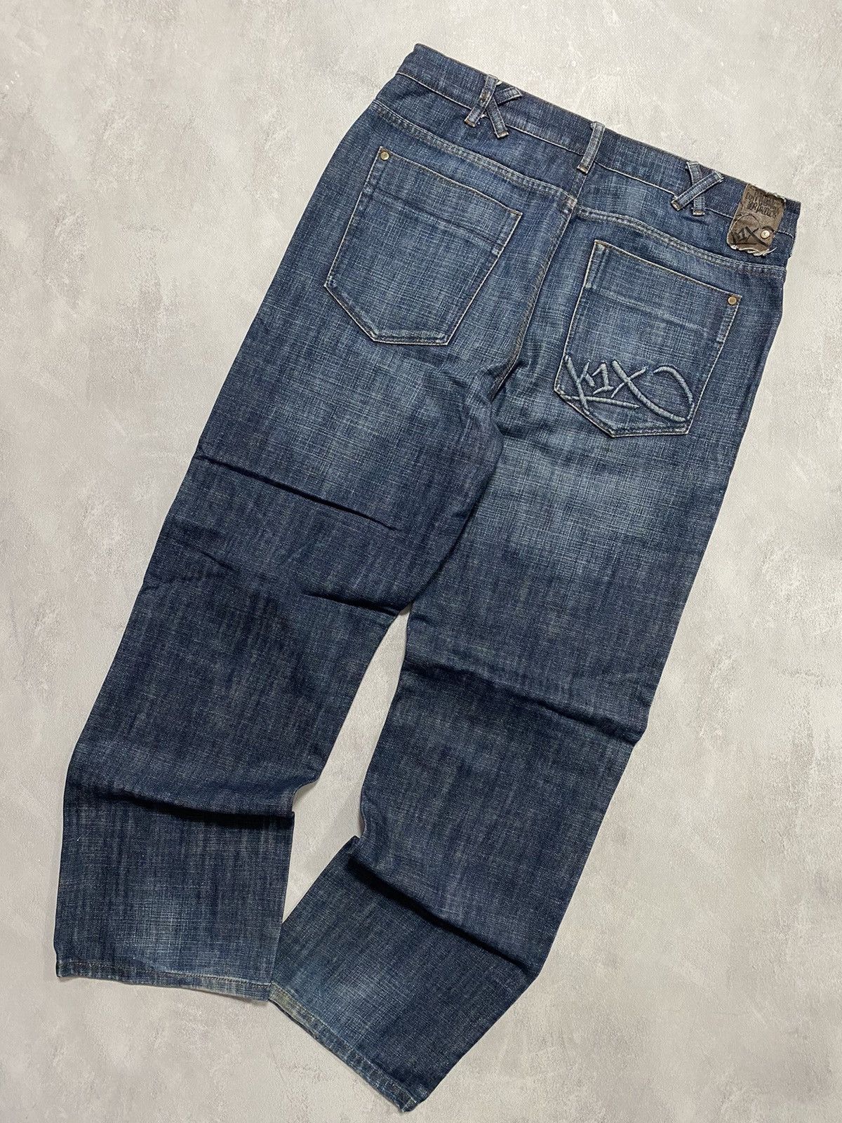 Other Vintage Pants Jeans Dark Used Denim KIXO Avant Garde Baggy Size US 36 / EU 52 - 1 Thumbnail