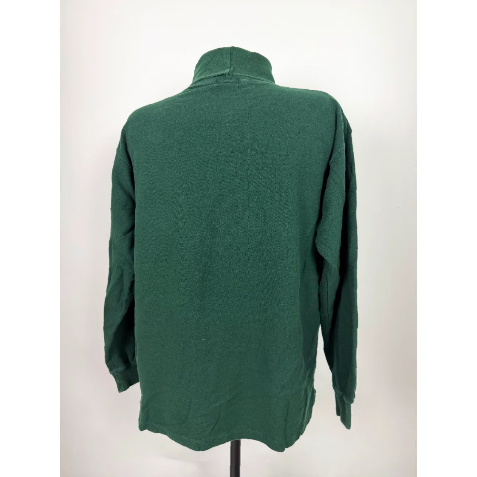Brooks Brothers VINTAGE Brooks Brothers Shirt Turtleneck Men M Heavyweight Cotton Pique Knit 90s Oversized Green Size US M / EU 48-50 / 2 - 7 Thumbnail